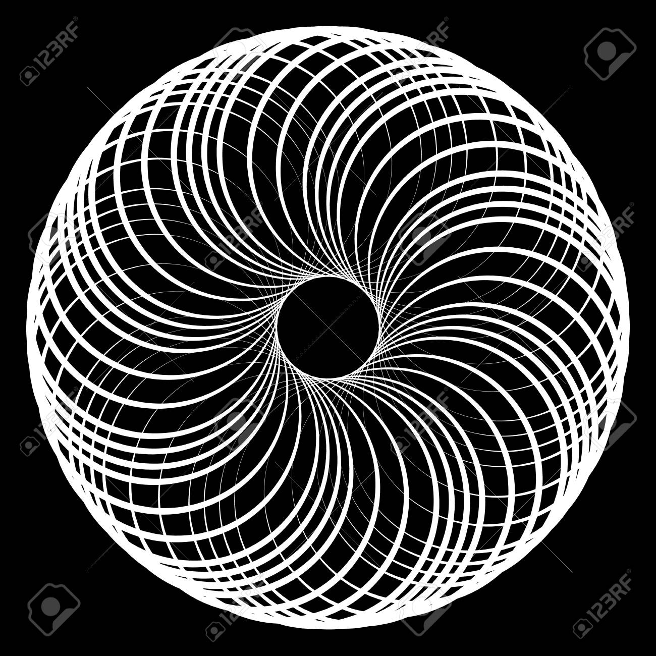 スパイラル 渦 渦巻きやクルクル抽象的なモノクロ グラフィック ベクトル のイラスト素材 ベクタ Image