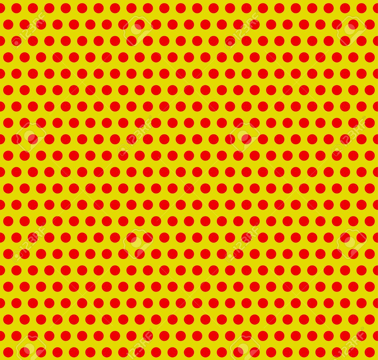 Dotted Pop Art Polka Dot Background Yellow Red Repeatable
