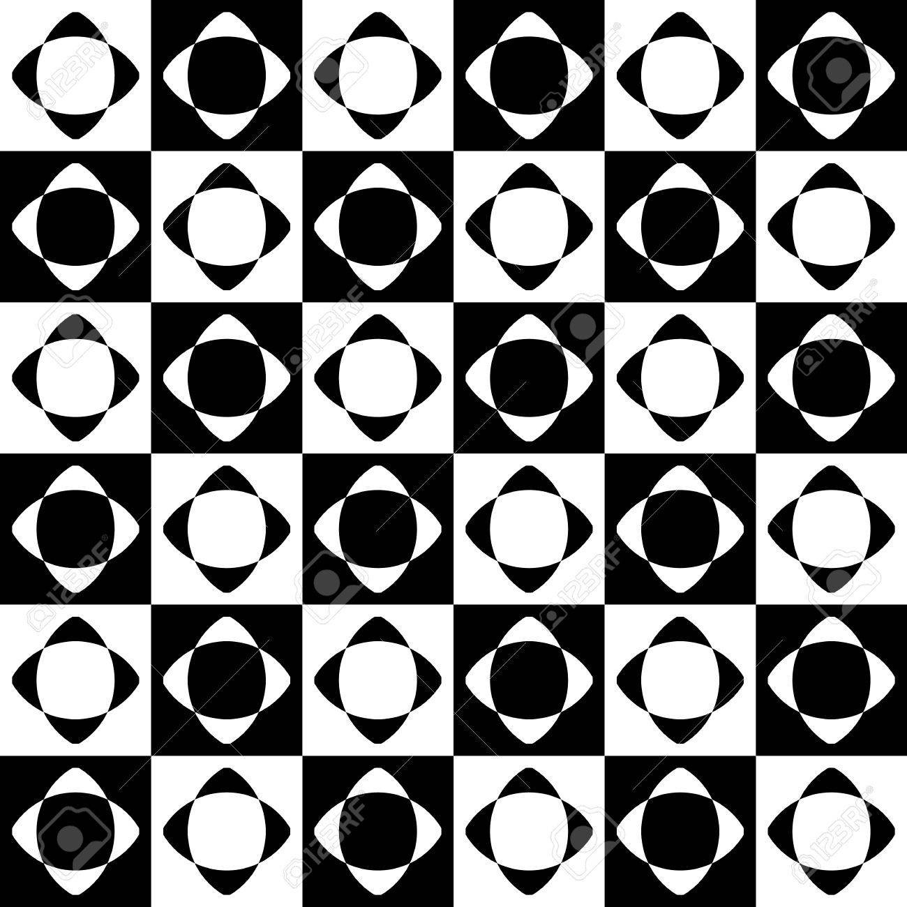 市松模様のタイルで抽象的なシームレスに反復可能なパターン モノクロでシンプルな最小限幾何学的背景 ベクトルのイラスト素材 ベクタ Image