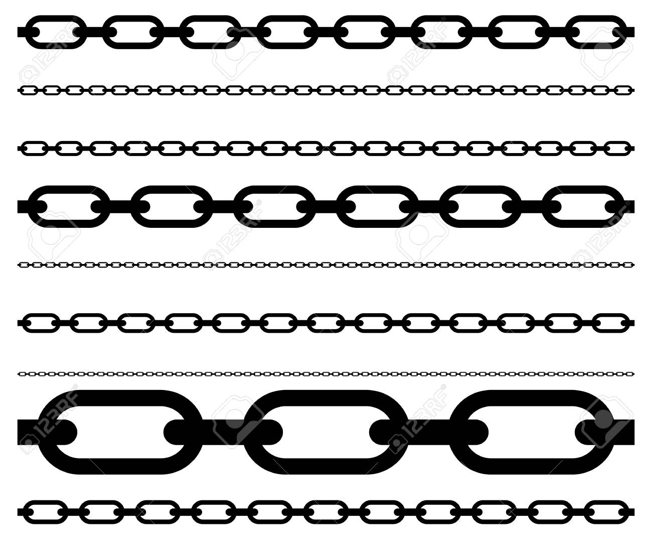 간단한 플랫 체인 링크, 체인 그림입니다. 체인의 실루엣입니다. 로열티 무료 사진, 그림, 이미지 그리고 스톡포토그래피. Image  60902758