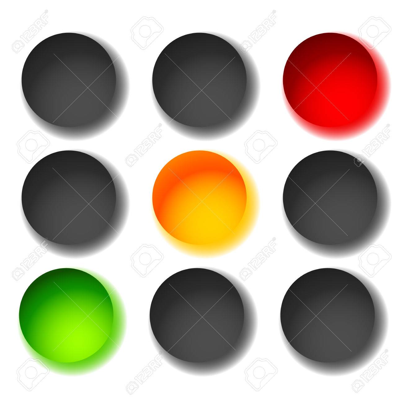 Ampel Symbole Auf Weiss Isoliert Grun Gelb Rot Licht Symbole