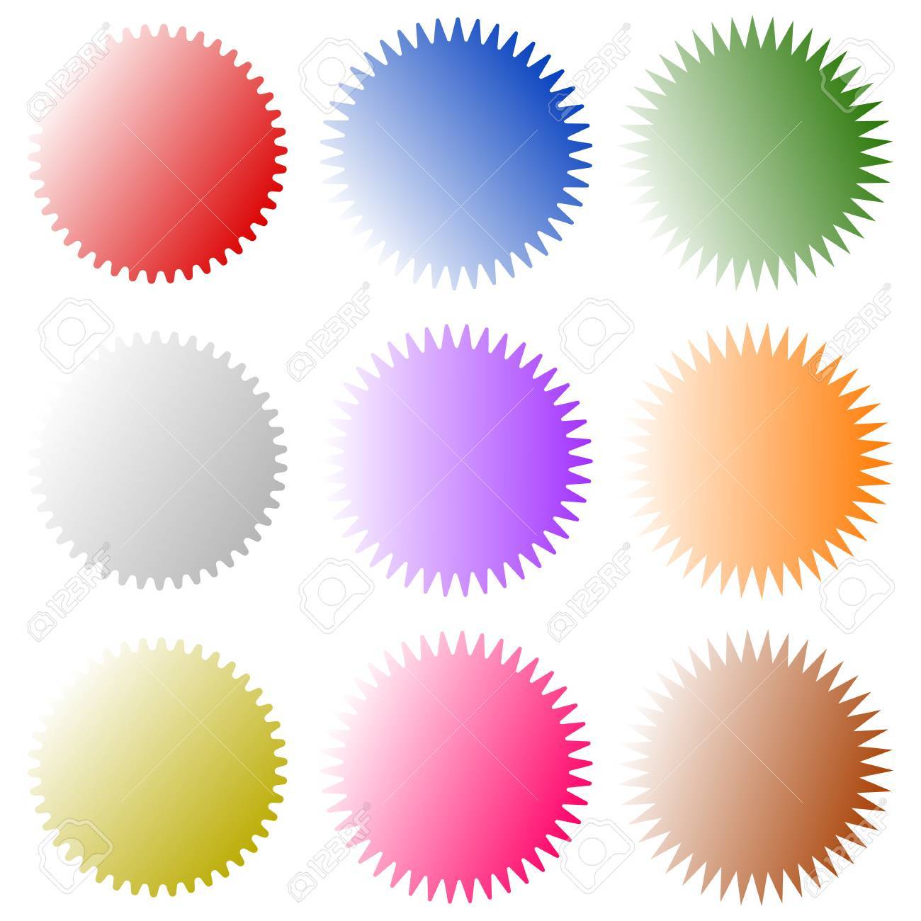 badges starburst sunburst shape