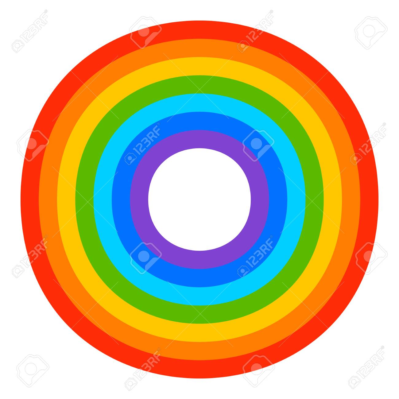 Simple 7 Color Rainbow Element On White Royalty Free Cliparts Vectors And Stock Illustration Image