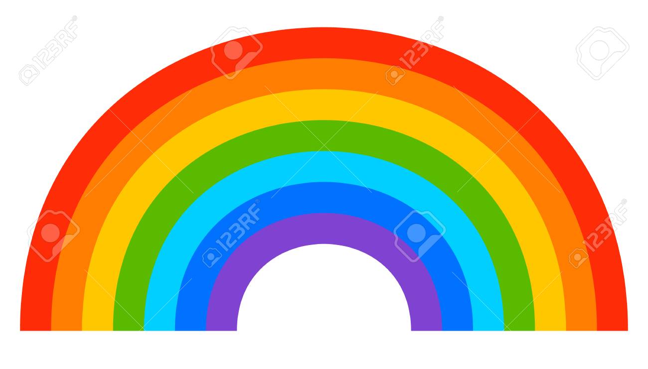 Simple 7 Color Rainbow Element On White Royalty Free Cliparts Vectors And Stock Illustration Image
