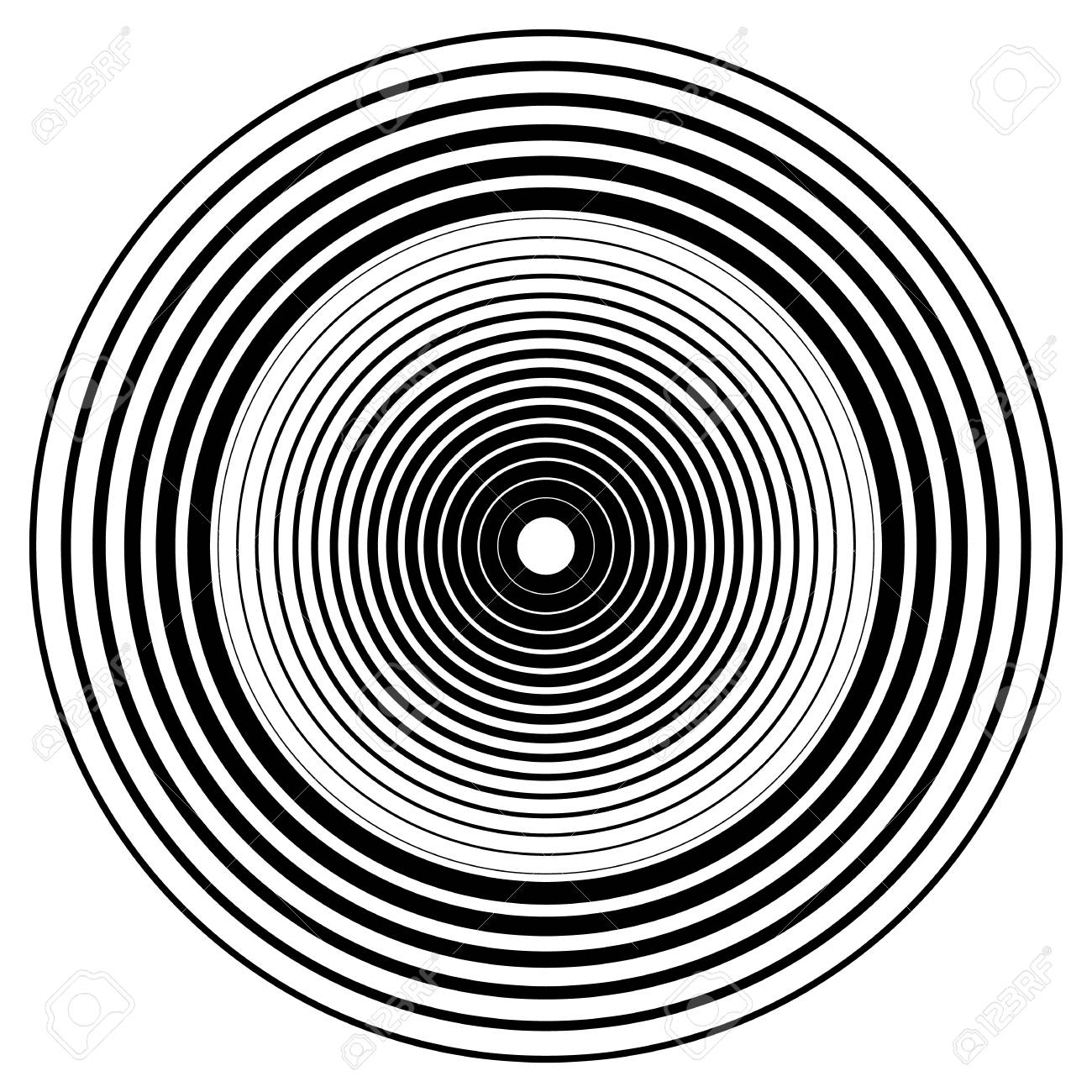 Círculos Concéntricos, Concéntricos Patrón Circular. Geométrico Abstracto En Blanco Y Negro Ilustraciones Svg, Vectoriales, Clip Art Vectorizado Libre De Image 75256209.