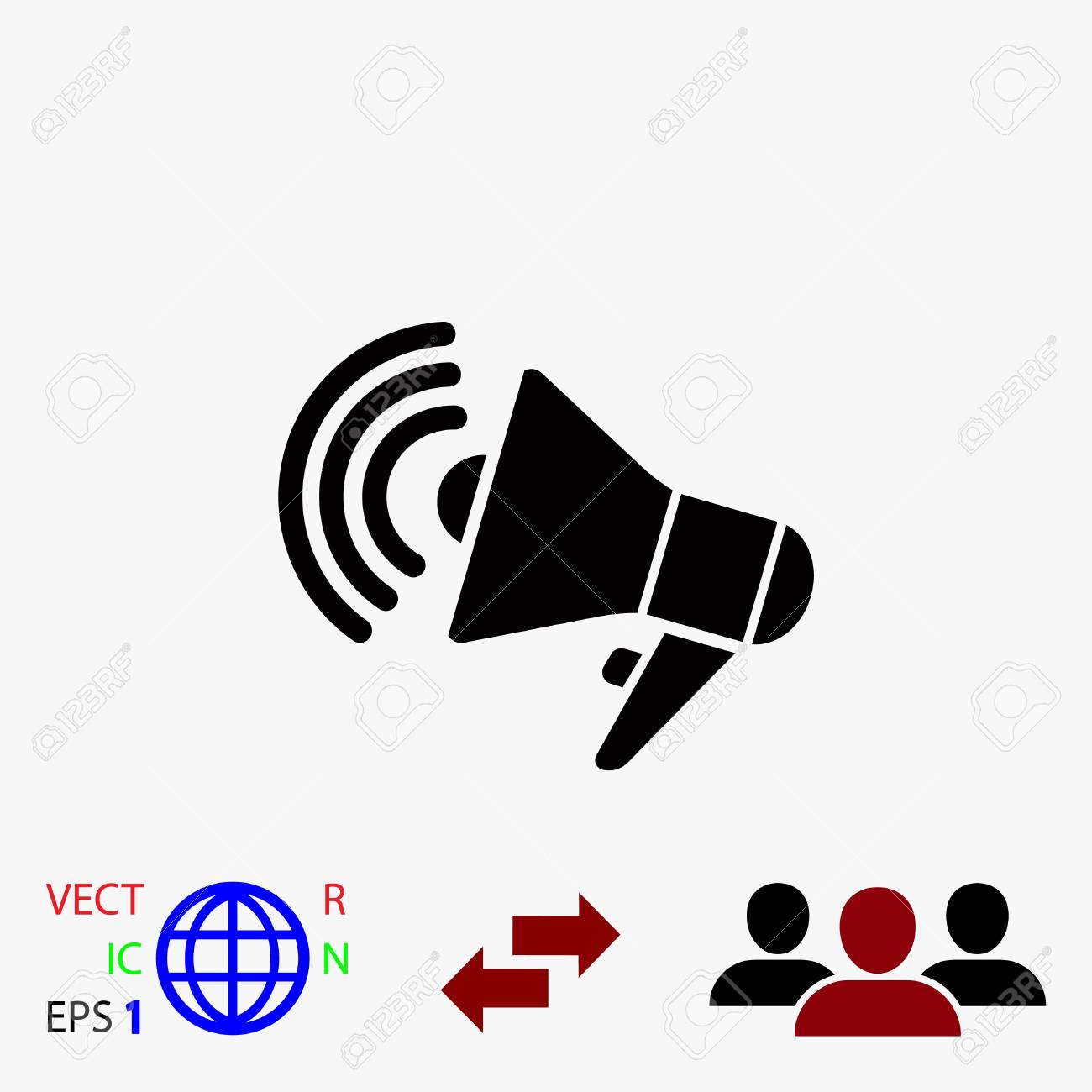 Loudspeaker Icon Vector, Flat Design Best Vector Icon Клипарты, SVG,  векторы, и Набор Иллюстраций Без Оплаты Отчислений. Image 82923637