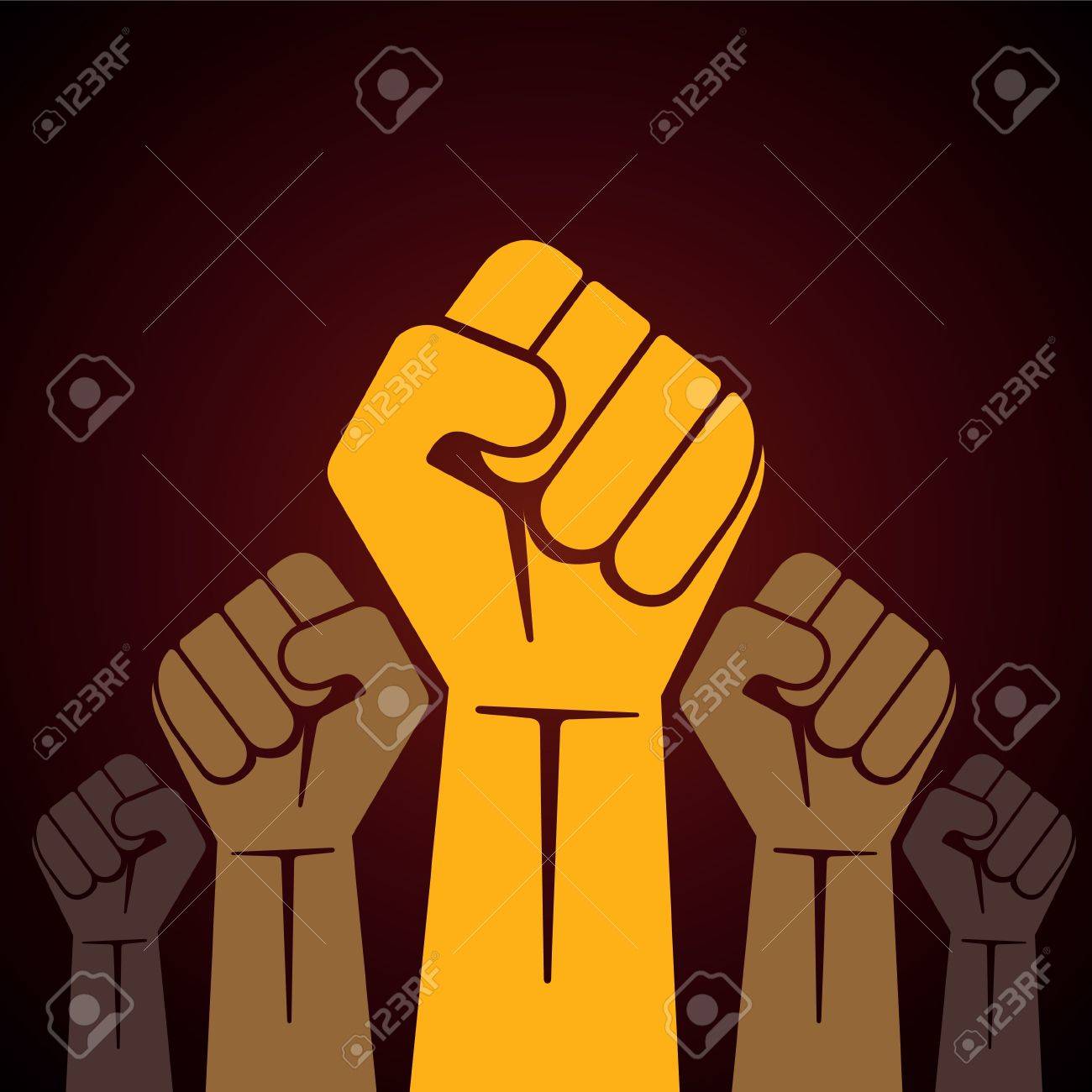 くいしばられた握りこぶし抗議イラストで開催のイラスト素材 ベクタ Image