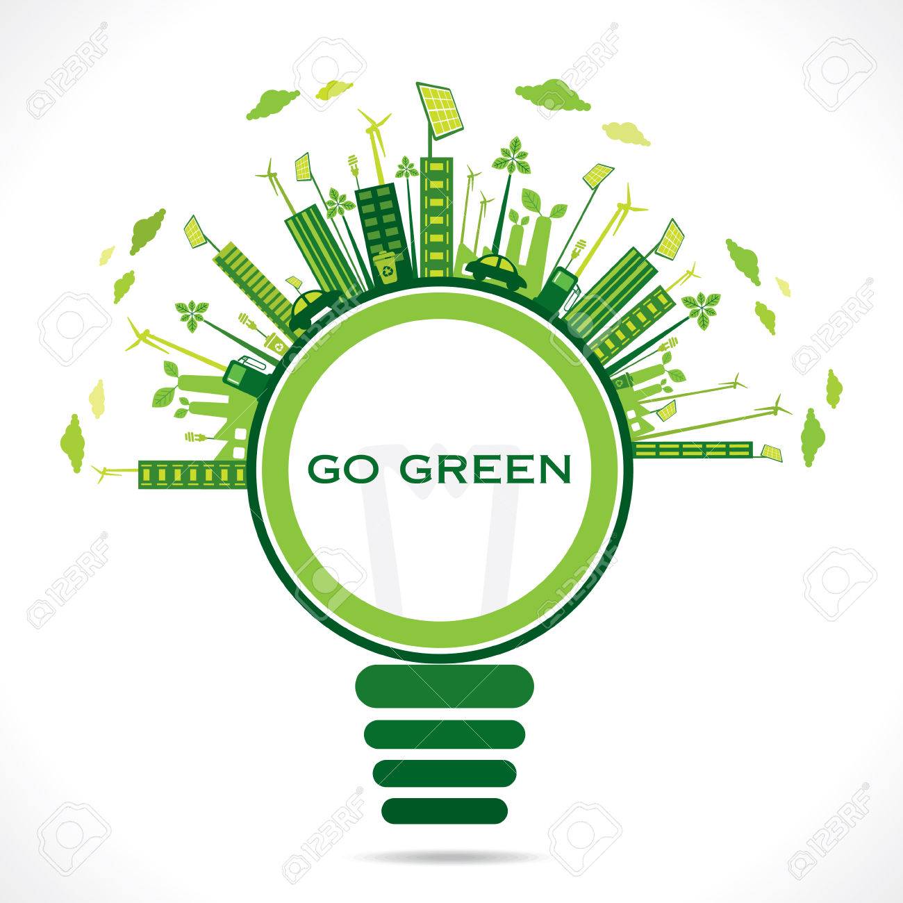 Creative Design For Go Green Or Save Earth Concept Vector Royalty
