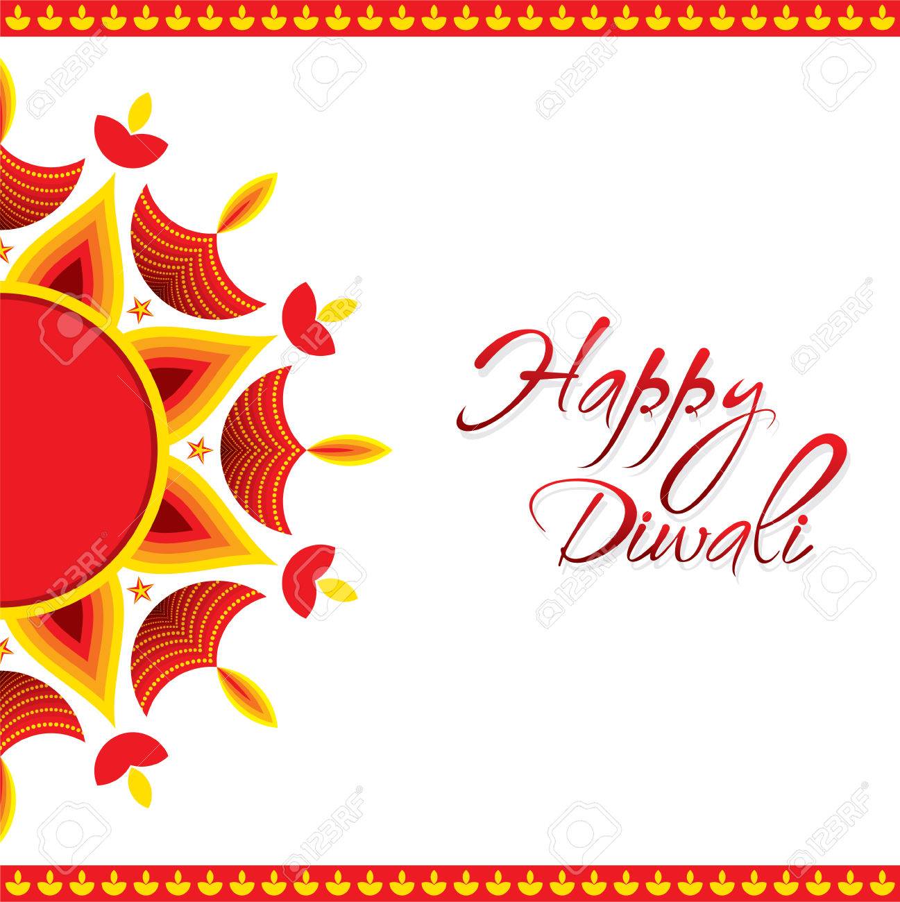 Creative Happy Diwali Greeting Card Design Vector Royalty Free SVG ...