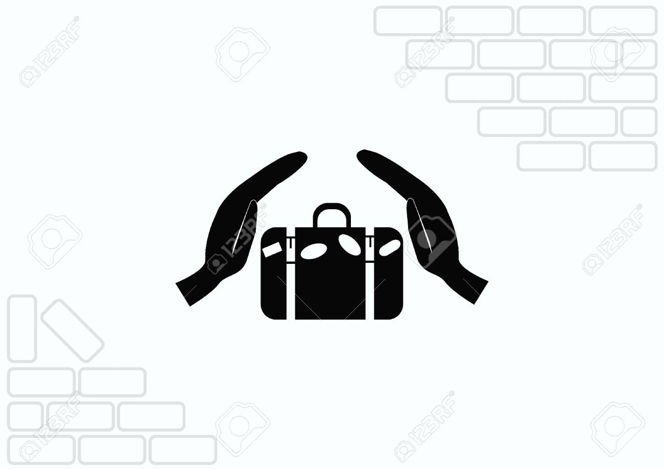 スーツケース 手荷物 セキュリティ荷物アイコン のイラスト素材 ベクタ Image