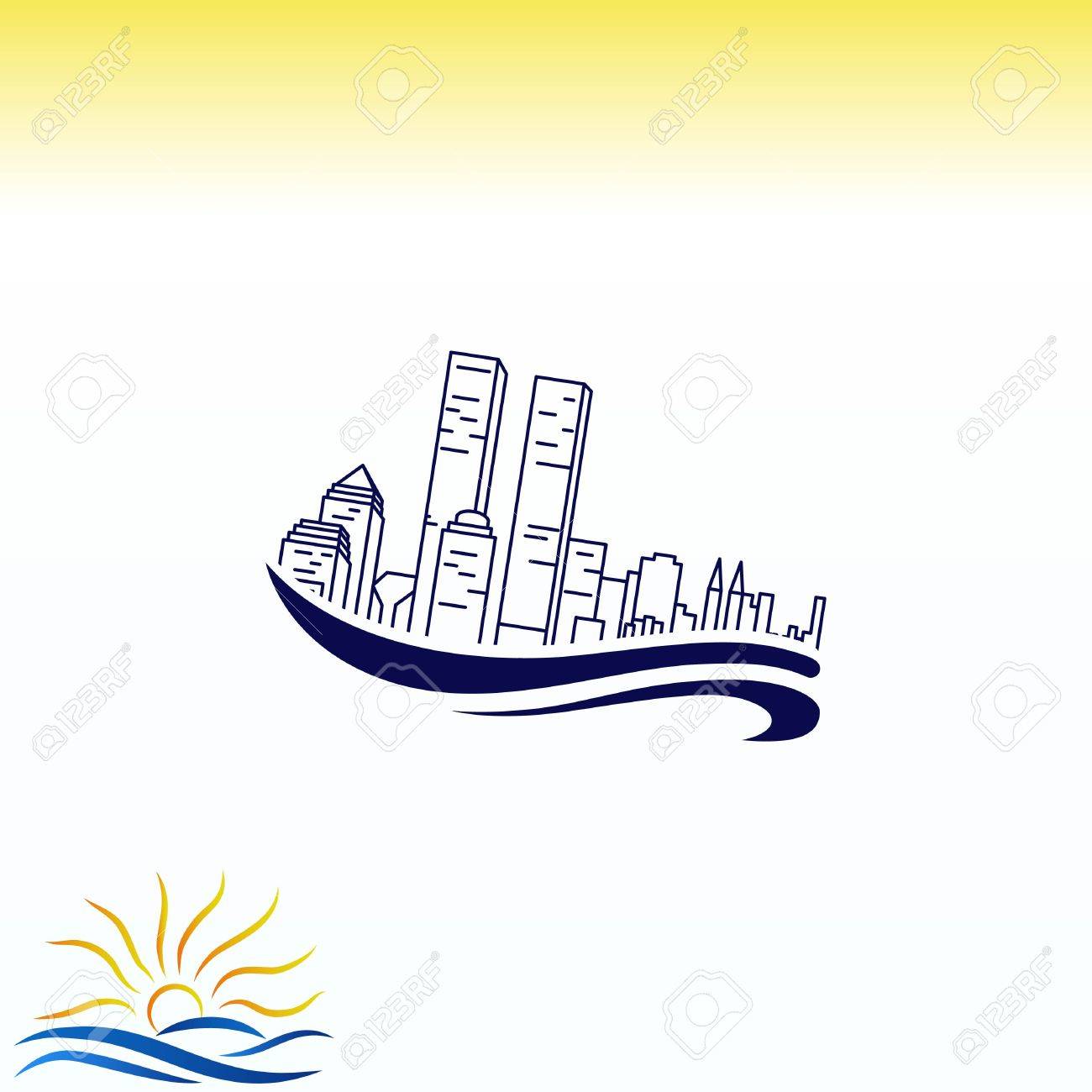 洪水 台風アイコン 災害 のイラスト素材 ベクタ Image