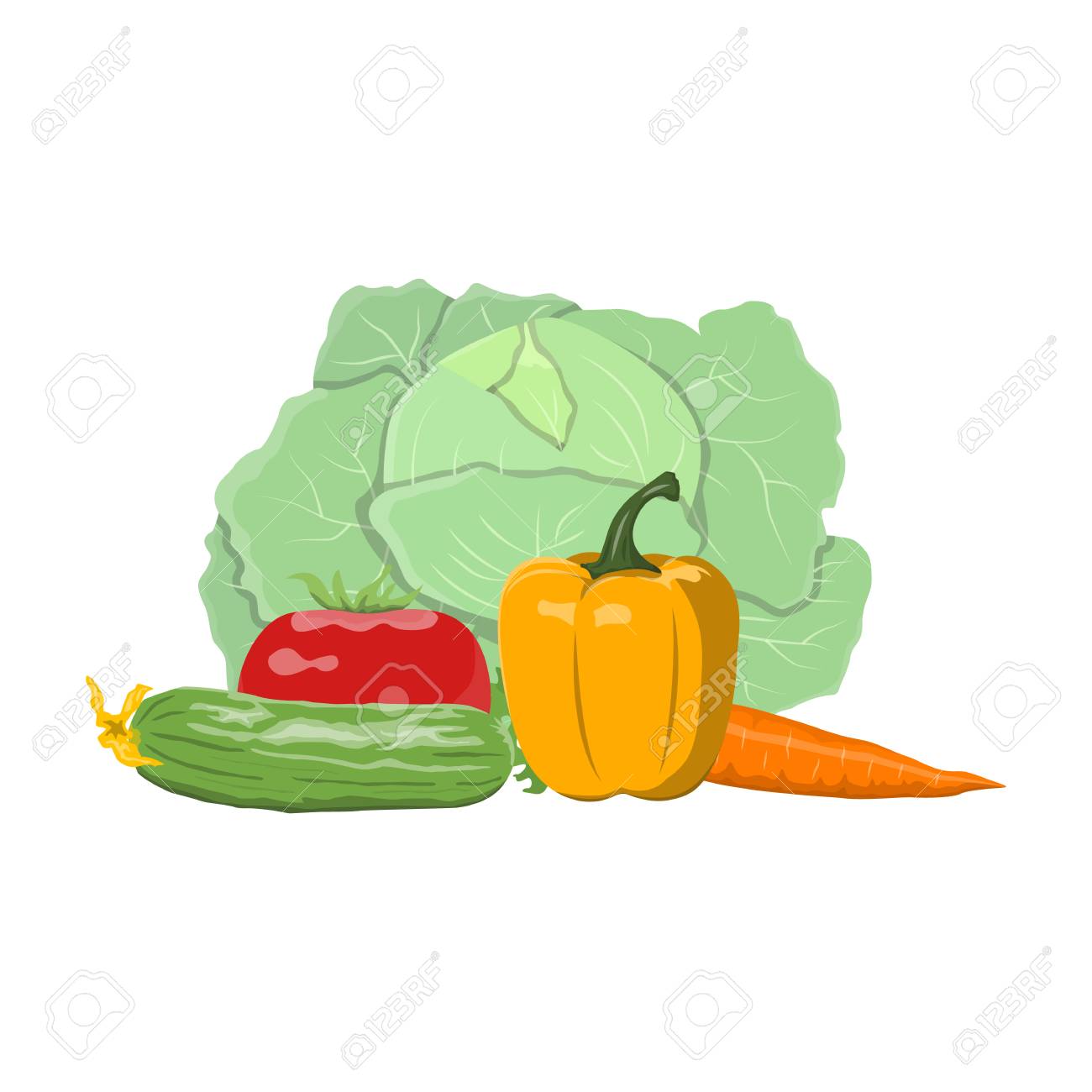 新鮮な野菜はベクトル イラスト背景白に設定します。健康的な食品と