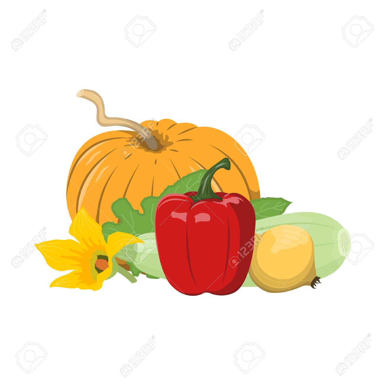 新鮮な野菜はベクトル イラスト背景白に設定します。健康的な食品と