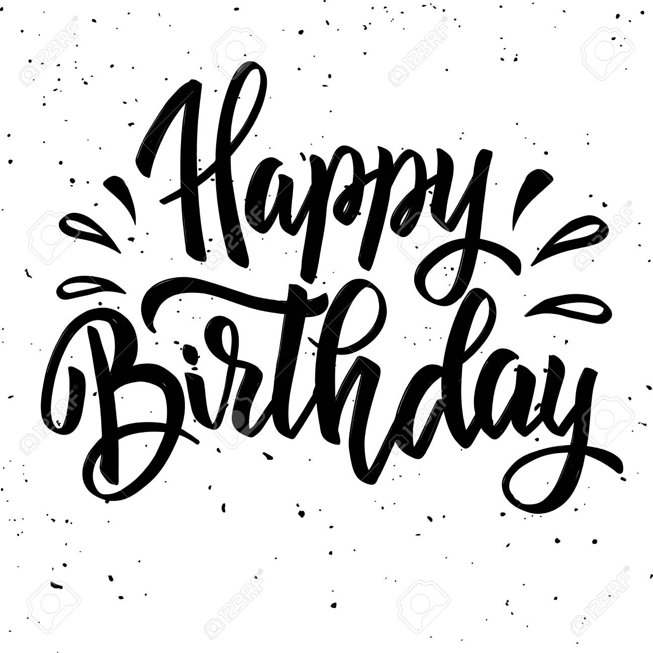 お誕生日おめでとう 手には 白い背景で隔離の文字が描かれました デザイン要素のポスター カードします ベクトル図 のイラスト素材 ベクタ Image