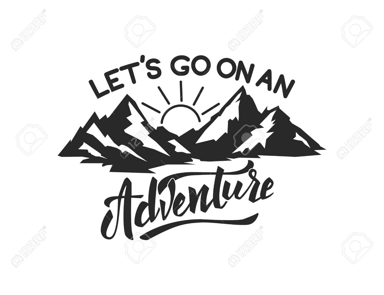 mountain camp emblem template design element for logo label mountain template