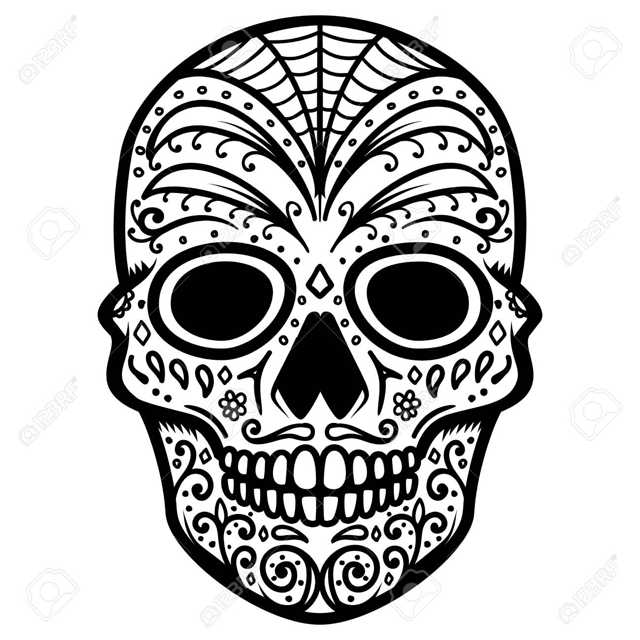 Uitgelezene Illustration Of Mexican Sugar Skull. Day Of The Dead. Dia De ET-11