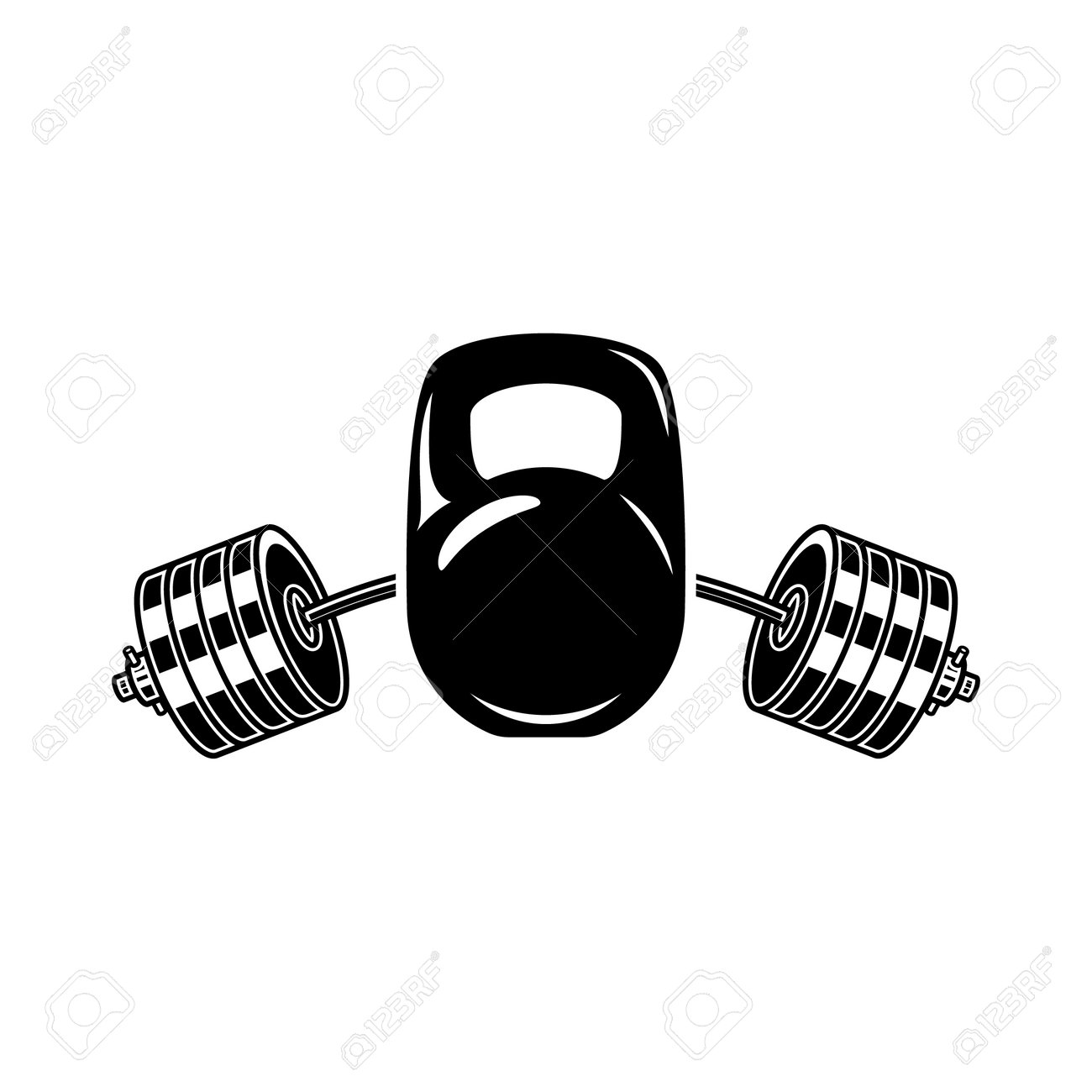 Illustration of kettle bell and barbell. Design element for label, sign, emblem, poster. Vector illustration - 170554480 Illustration of kettle bell and barbell. Design element for label, sign, emblem, poster. Vector illustration - 170554480