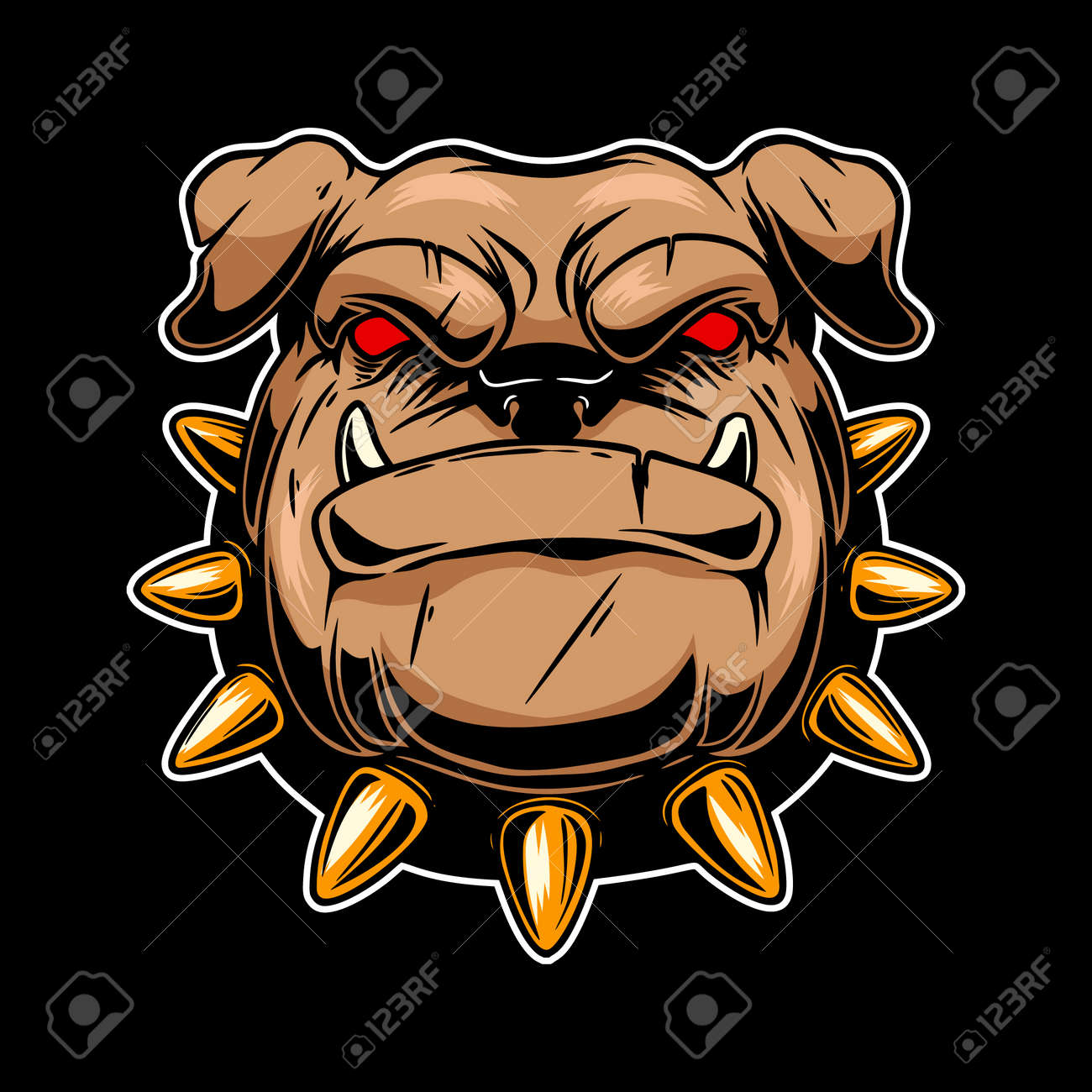 Illustration of angry bulldog head. Design element for logo, label, sign, emblem, poster. Vector illustration - 171625077 Illustration of angry bulldog head. Design element for logo, label, sign, emblem, poster. Vector illustration - 171625077