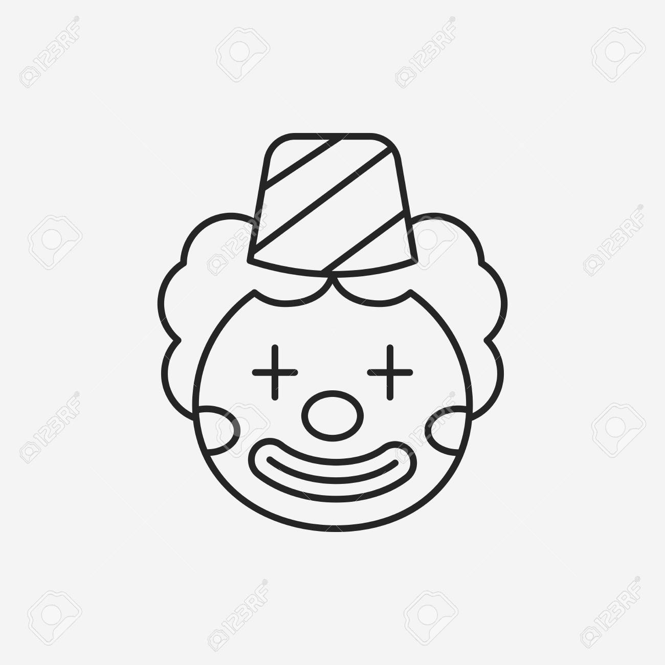 Clown Line Icon Royalty Free SVG, Klipartlar, Vektör Çizimler ve