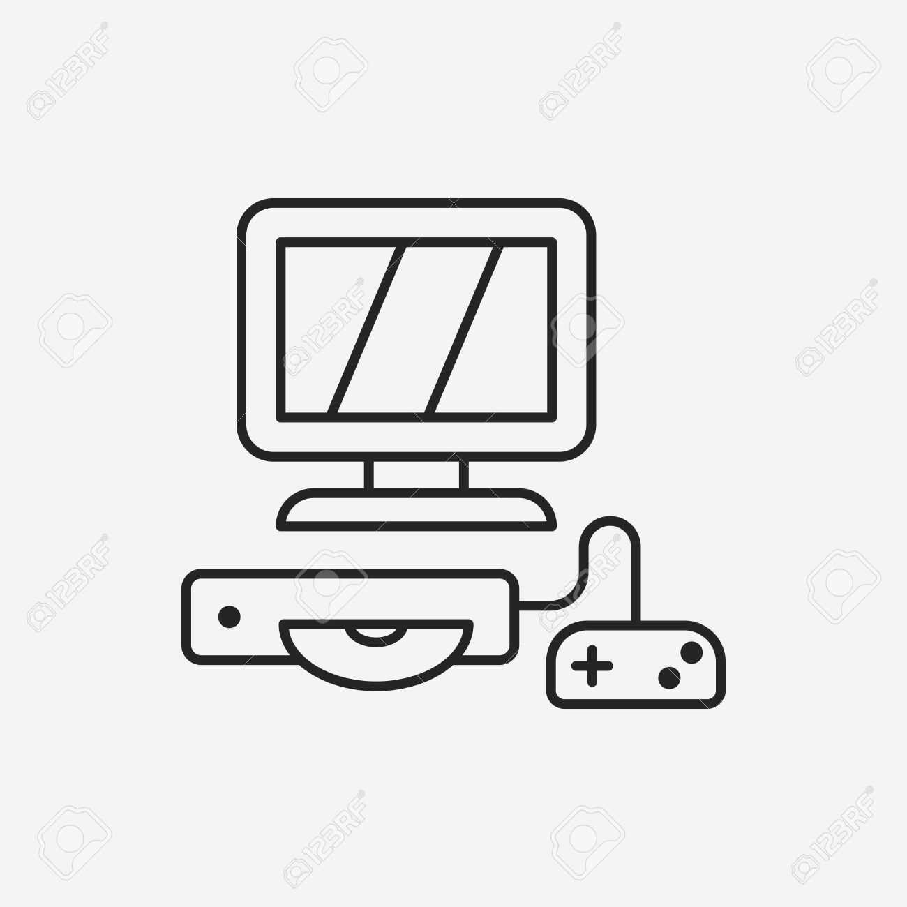 Computer Game Line Icon Royalty Free SVG, Cliparts, Vectors, And Stock  Illustration. Image 42763477.