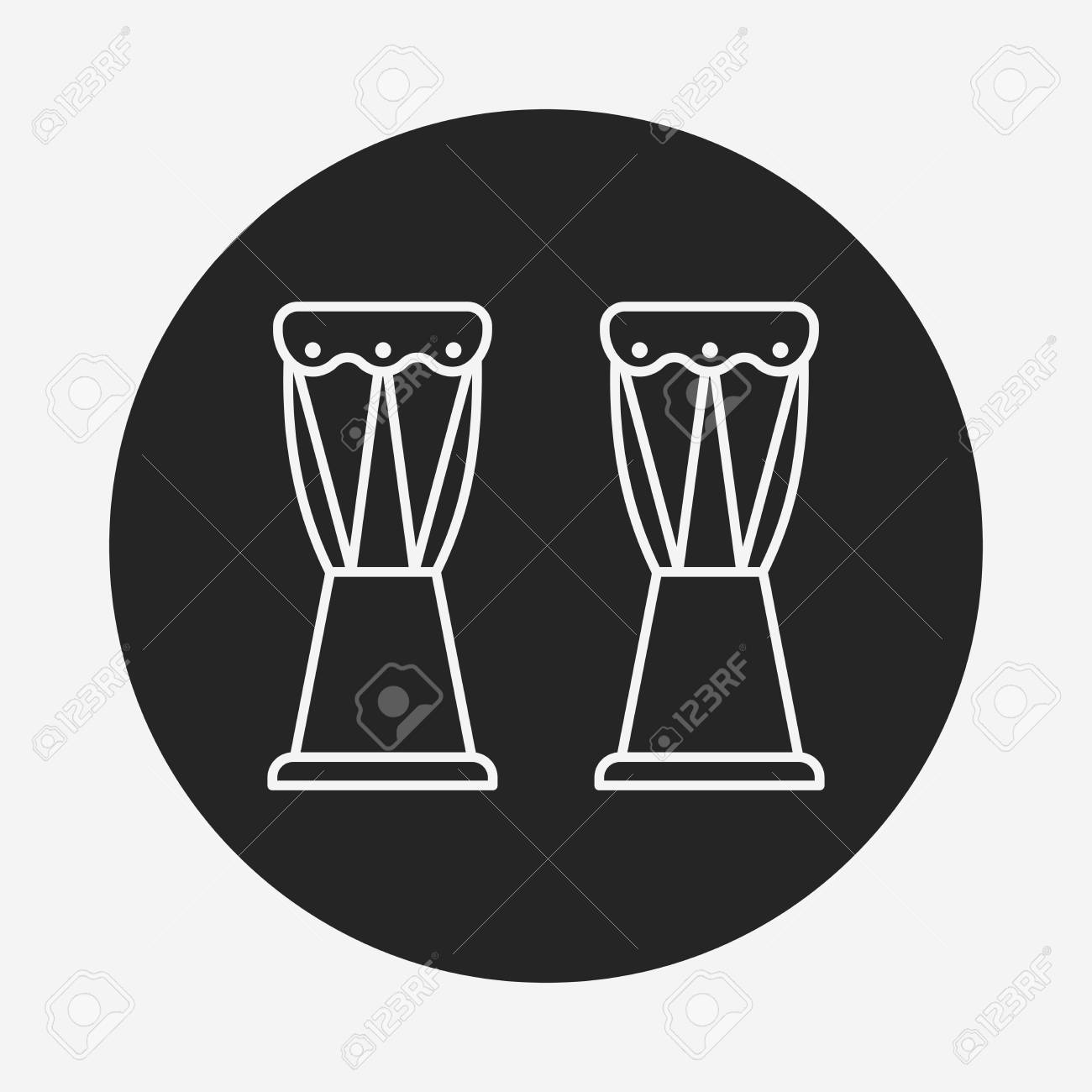 ドラム ライン アイコンのイラスト素材 ベクタ Image