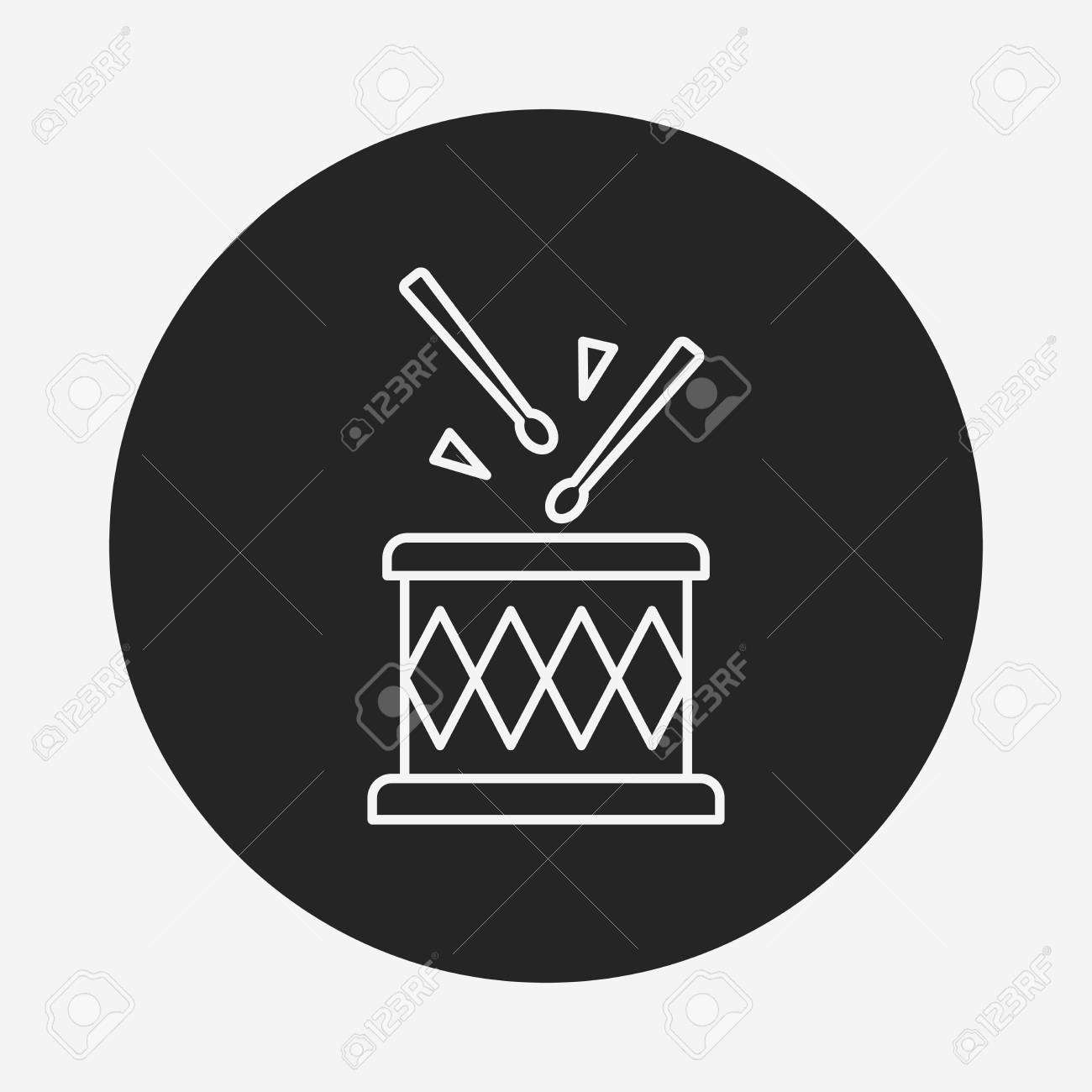 ドラム ライン アイコンのイラスト素材 ベクタ Image