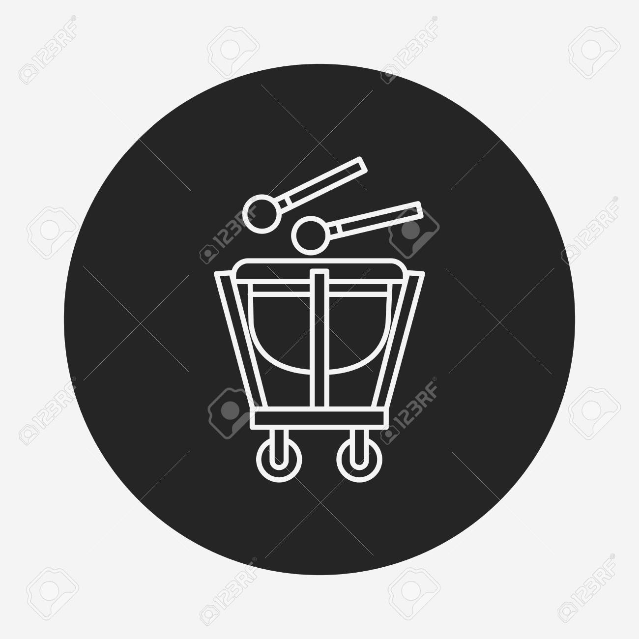 ドラム ライン アイコンのイラスト素材 ベクタ Image