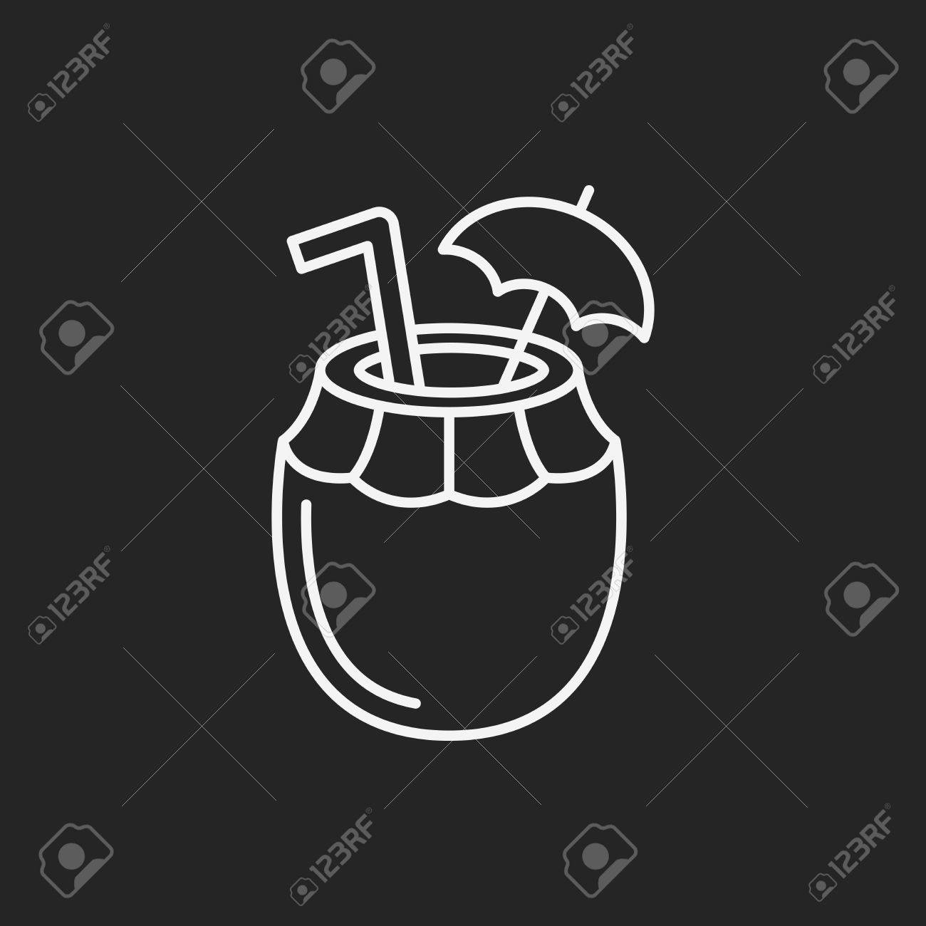 ココナッツ ジュース ライン アイコンのイラスト素材 ベクタ Image 43120609