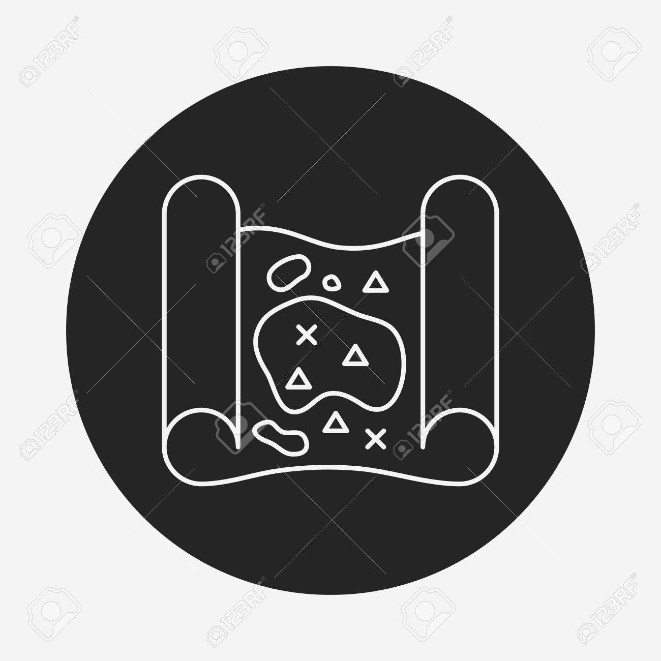 宝地図線アイコンのイラスト素材 ベクタ Image 45192821