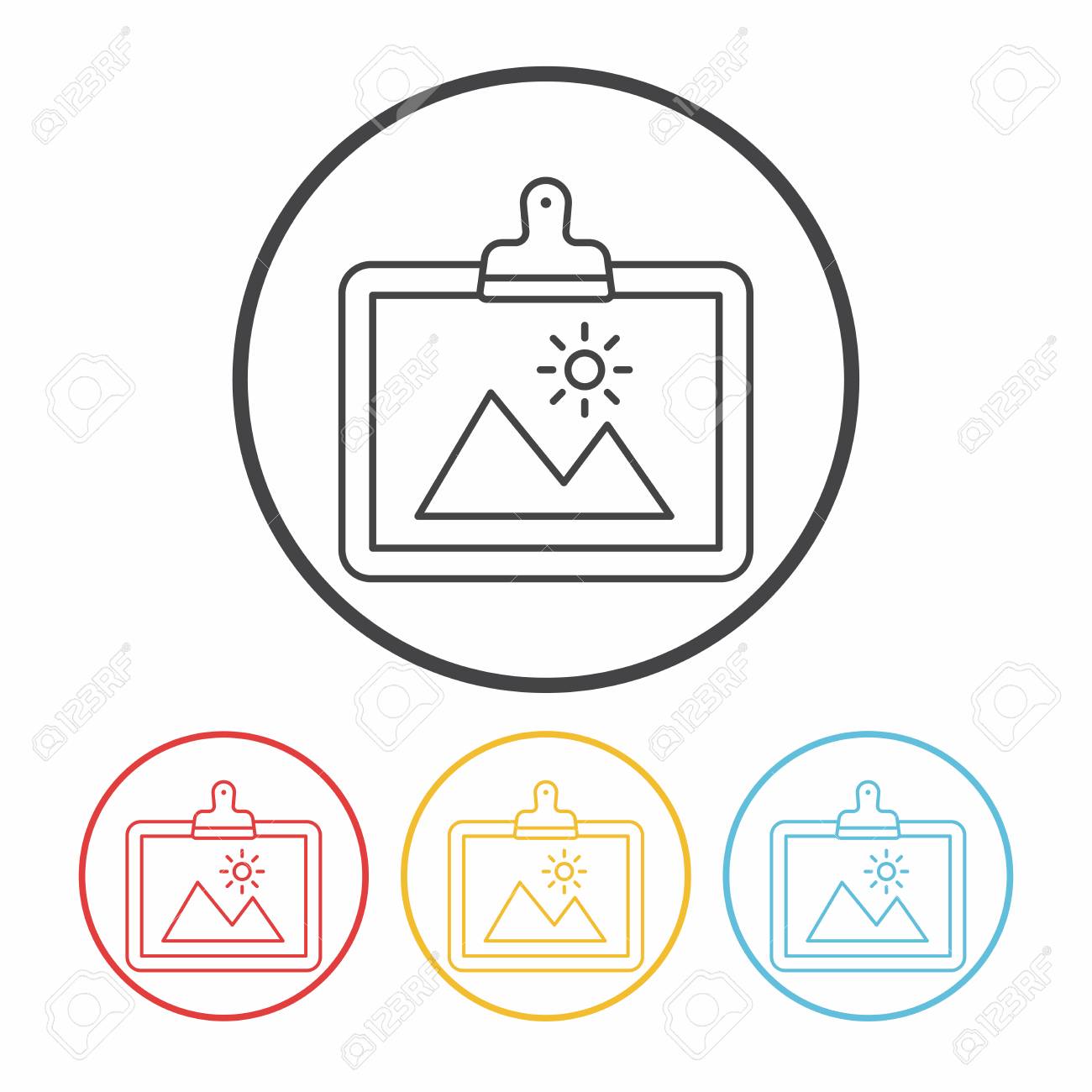 絵画作品の線のアイコンのイラスト素材 ベクタ Image