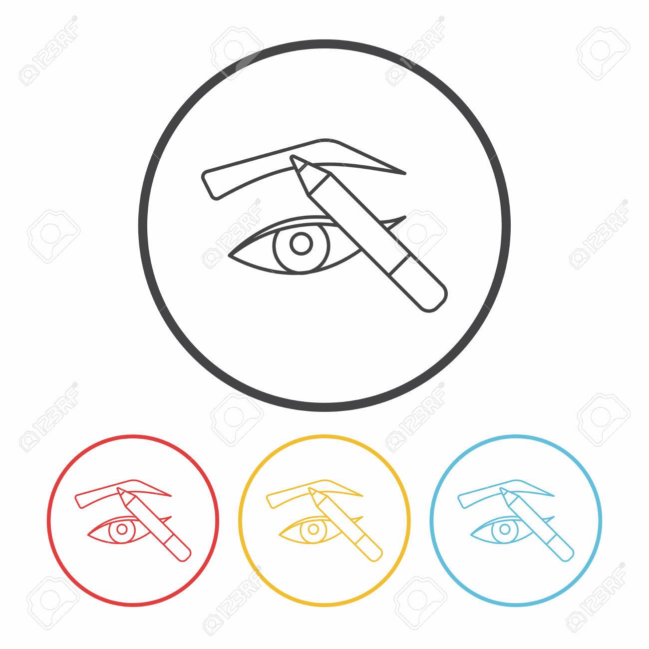 塗装の眉毛ライン アイコンのイラスト素材 ベクタ Image