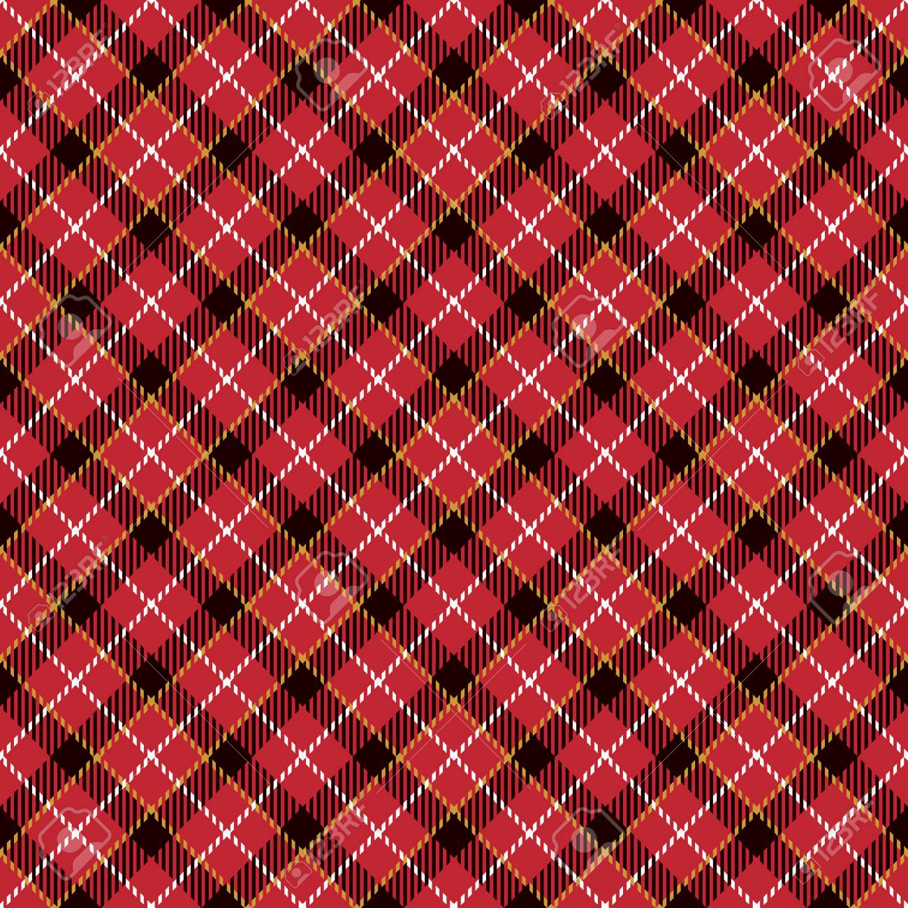 タータンのシームレスなパターン背景 黄色 赤 黒と白のチェック柄 タータン チェック フランネル シャツ パターン トレンディなタイル ベクトル イラスト壁紙 のイラスト素材 ベクタ Image
