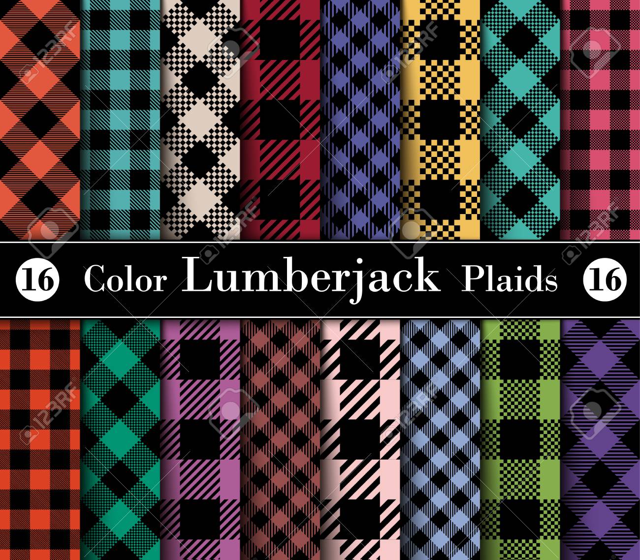 set lumberjack plaid pattern