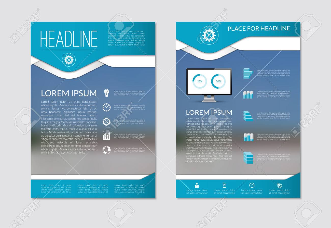 flyer brochure design layout template with blurred background