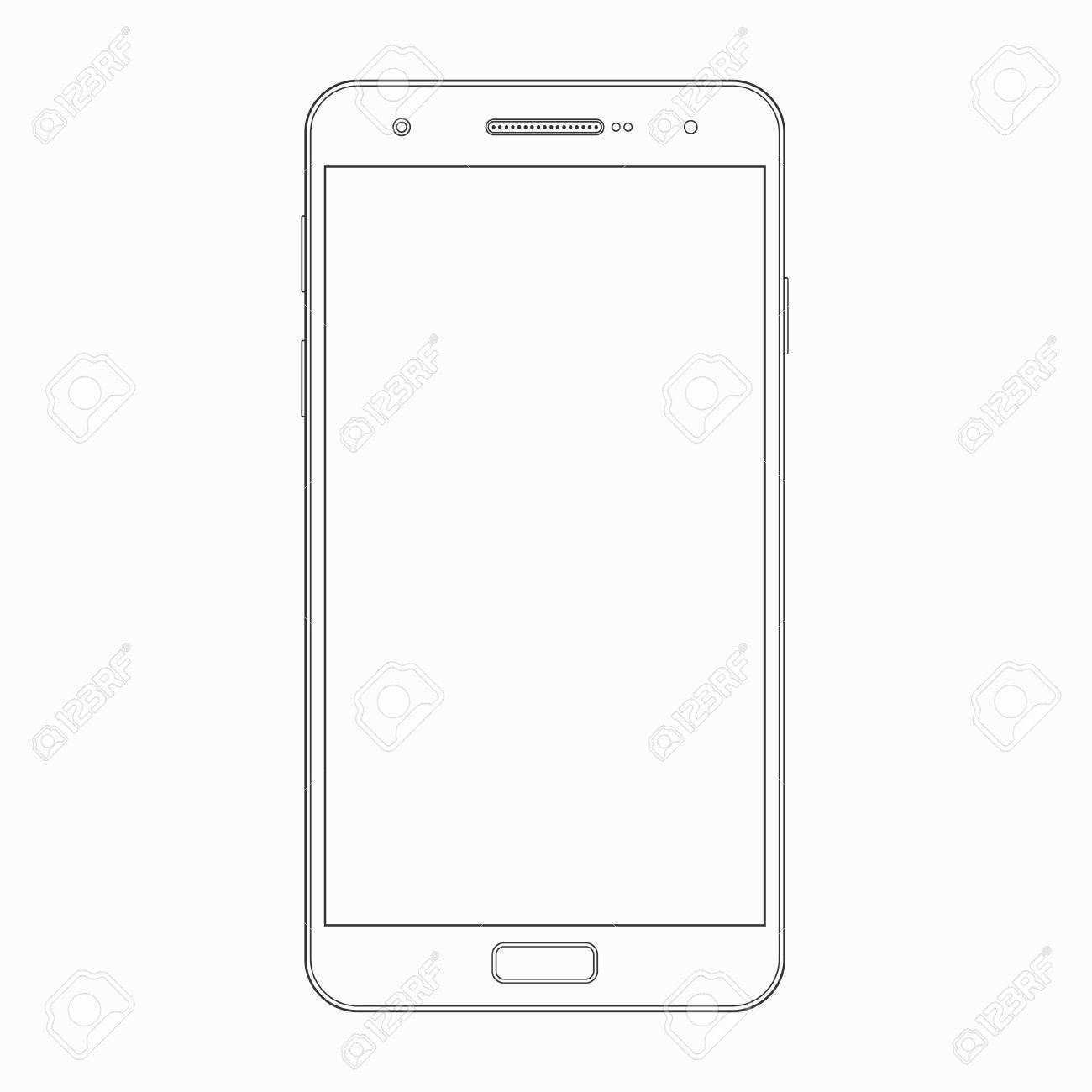 Smartphone Outline Template. Vector Wireframe Contour Of Modern Smart Phone, Mobile Phone, Cellphone Isolated On White Background. Blank Screen. Mobile Device, Gadget Icon, Symbol, Sign Royalty Free SVG, Cliparts, Vectors, and Stock smartphone-outline-template-vector-wireframe-contour-of-modern-smart-phone-mobile-phone-cellphone-isolated-on-white-background-blank-screen-mobile-device-gadget-icon-symbol-sign-royalty-free-svg-cliparts-vectors-and-stock