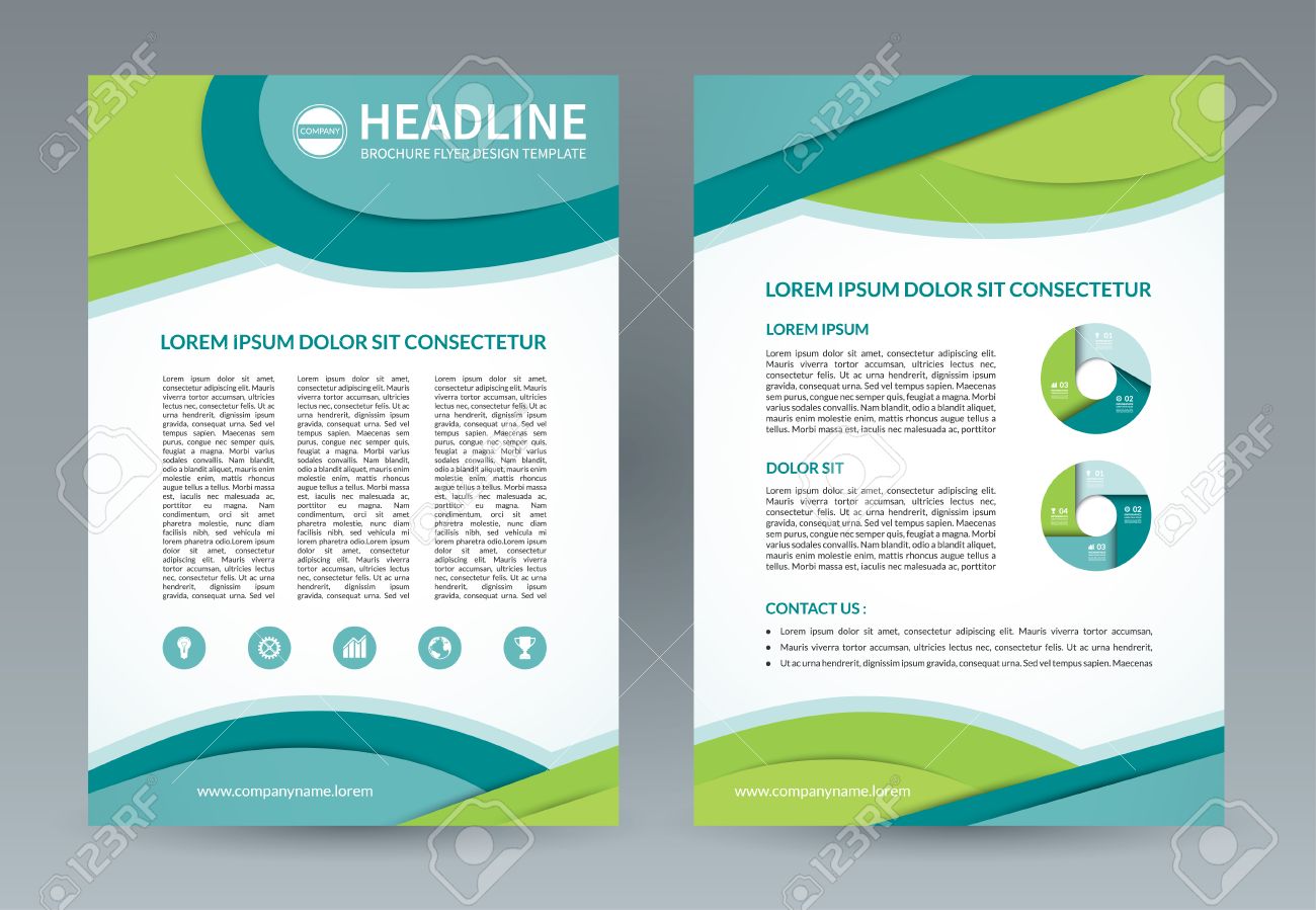 brochure flyer design template a4 size vector layout with icons flyer size