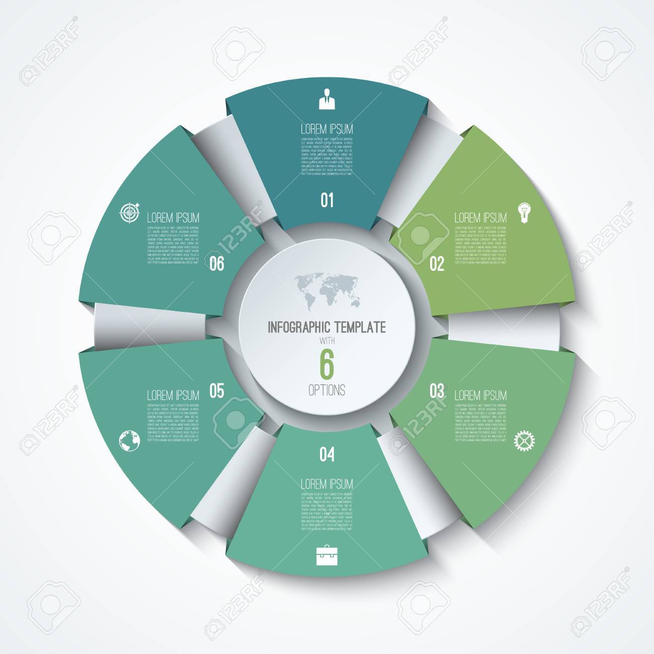 circle infographic template process wheel vector pie chart