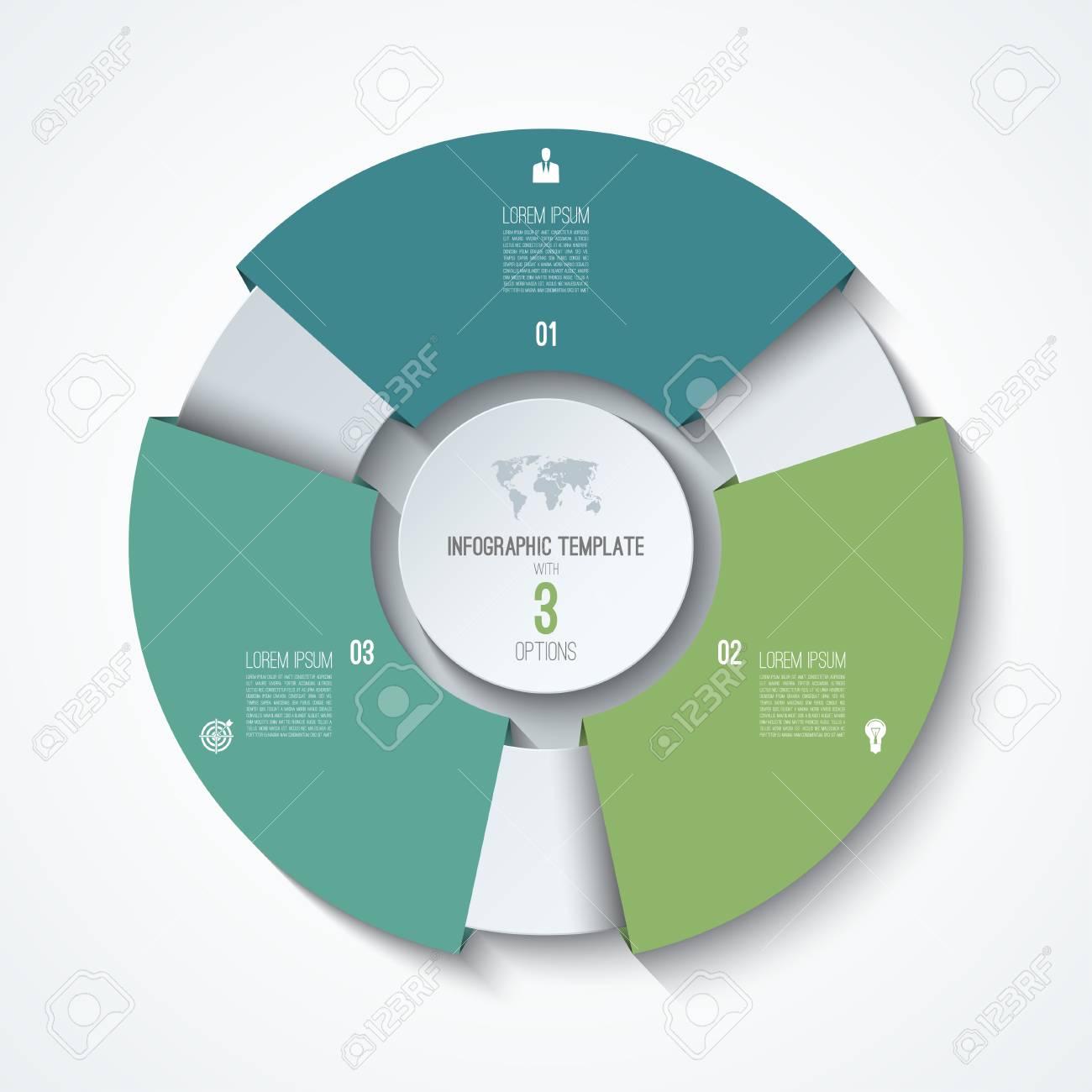 circle infographic template process wheel vector pie chart