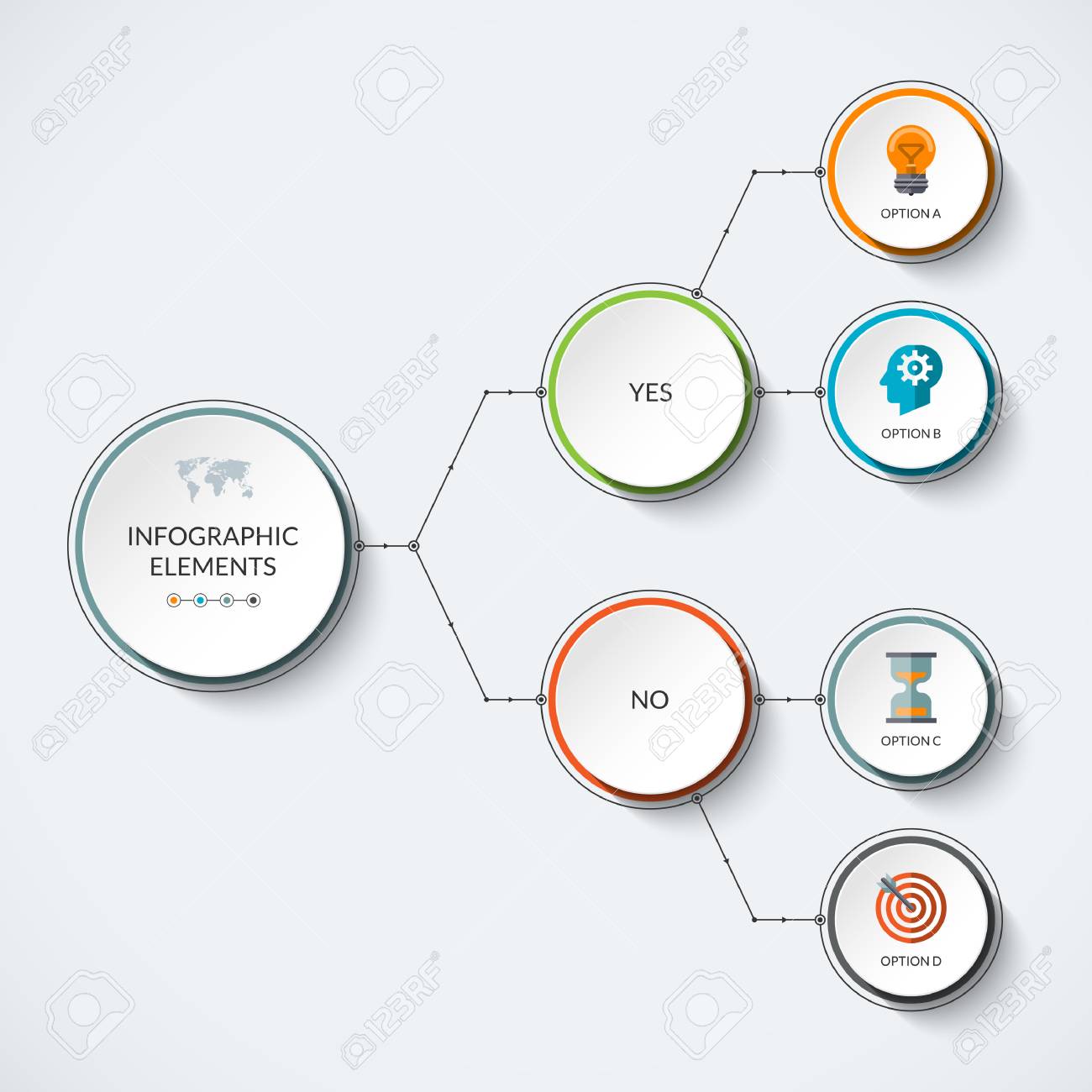 infographic template with 4 options modern minimalistic vector rh 123rf com branching tree diagram template tree branch