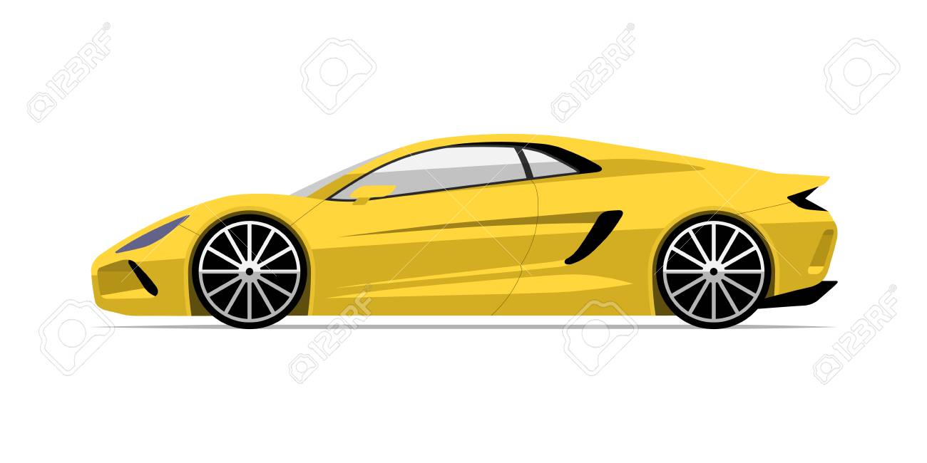 pic Sports Car Side View Vector sports car in flat style side view of the supercar isolated
