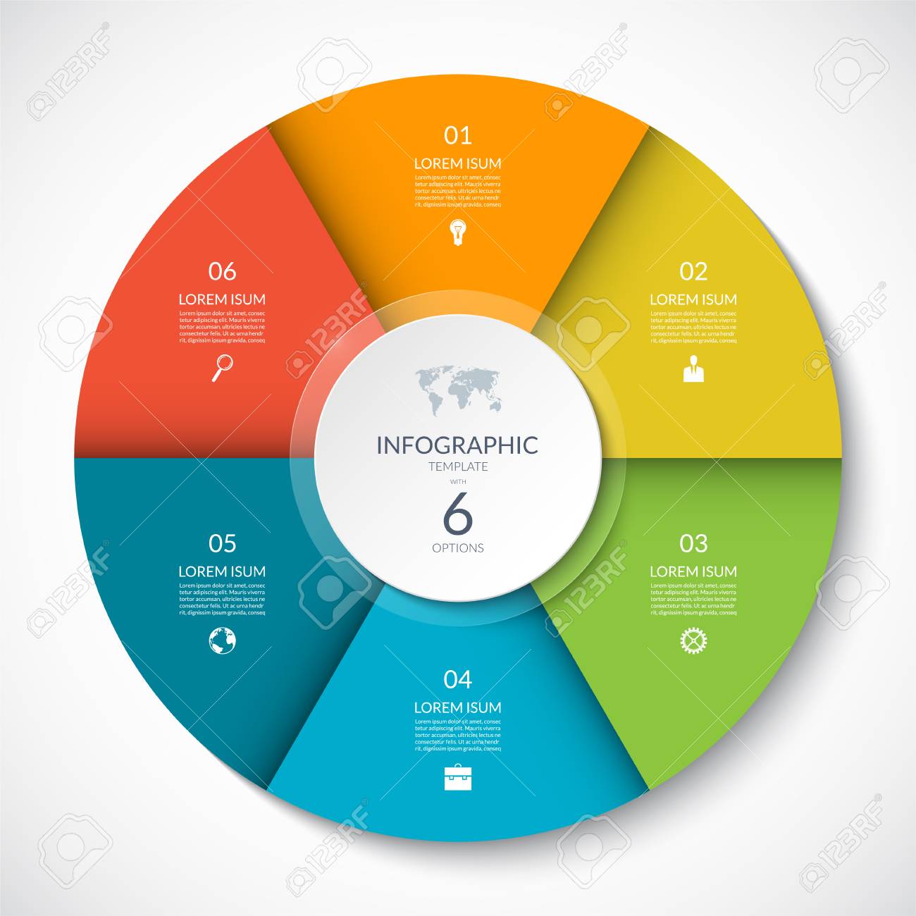 Cycle circle. diagram Can.. Vector options. infographic with 6 Vector Cycle infographic diagram options. with 6 circle. Can..