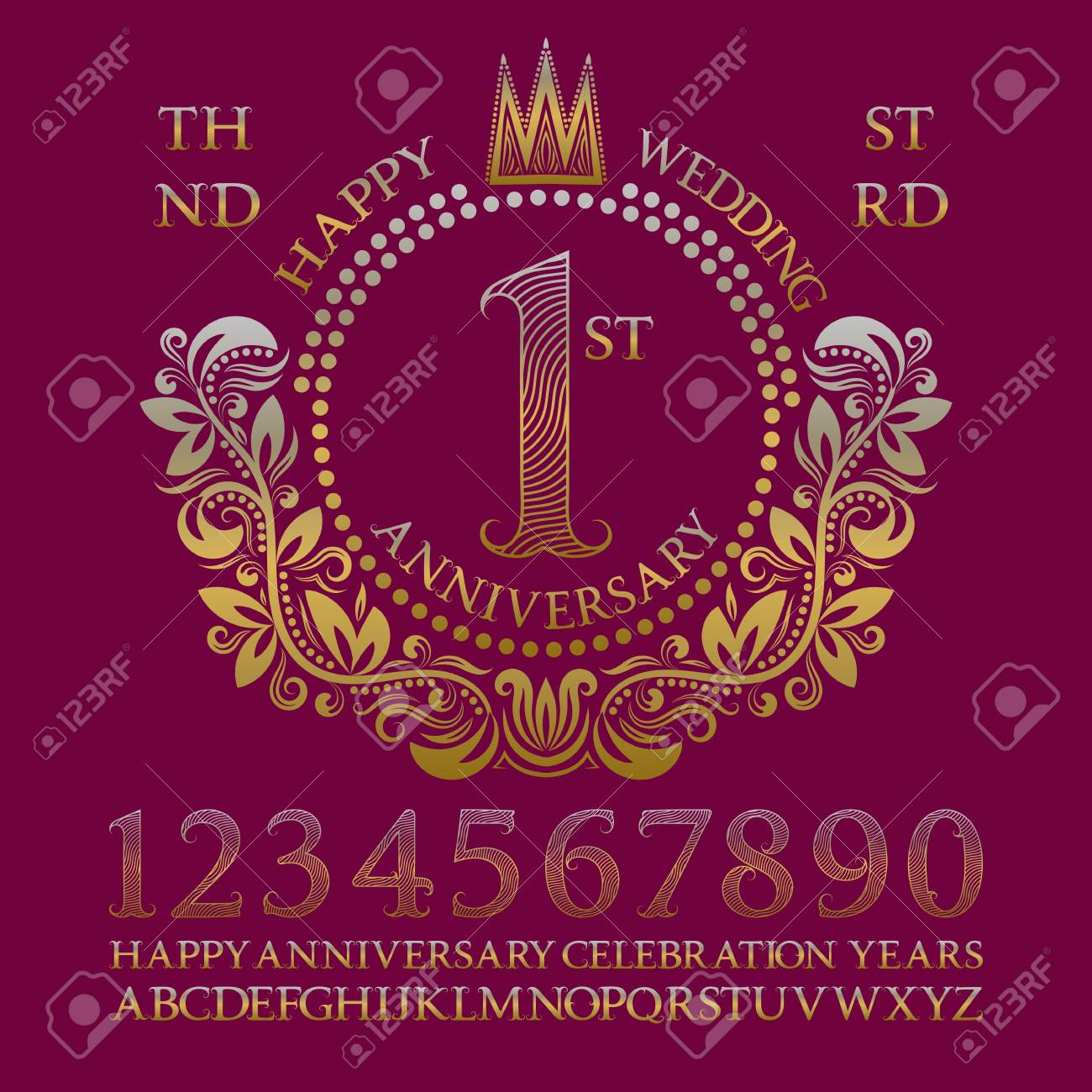 happy wedding anniversary sign kit golden numbers alphabet happy anniversary sign