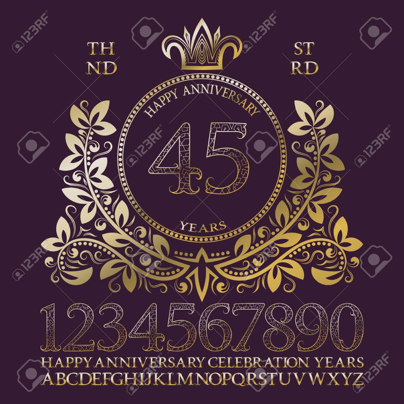 happy anniversary sign kit golden numbers alphabet frame and happy anniversary sign