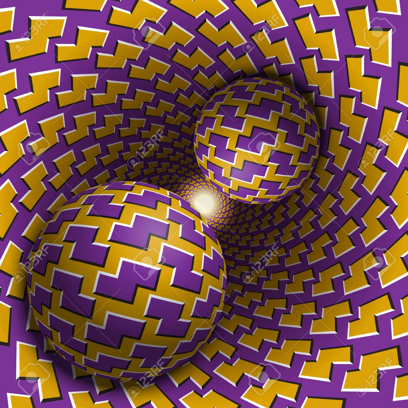 Two Balls Are Moving In Hole. 3d Objects Of Zigzag Shapes Pattern. Optical  Illusion Abstraction In A Surreal Style. Royalty Free SVG, Cliparts,  Vectors, and Stock Illustration. Image 154708963., image size:1300x1300
