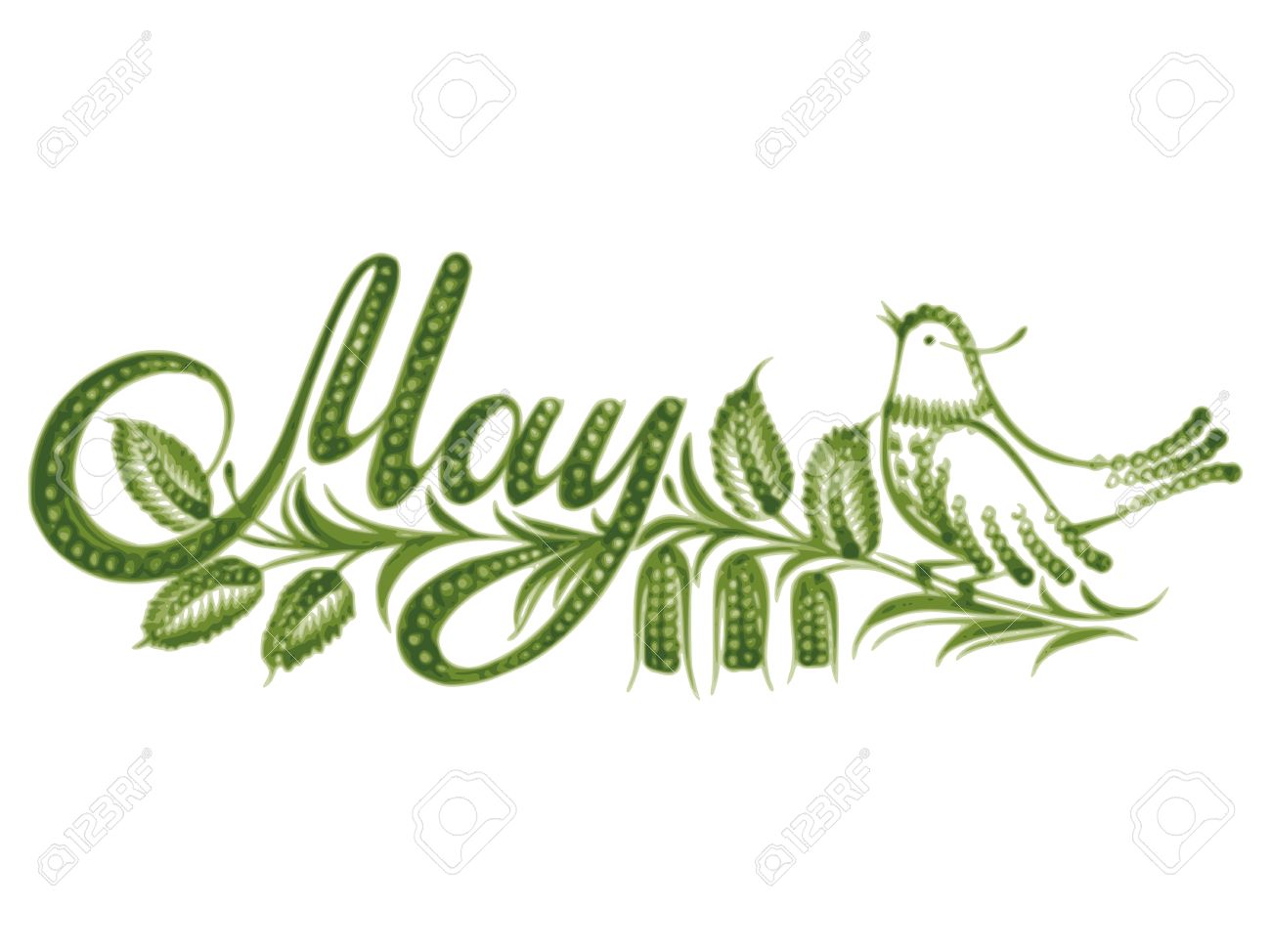 may name of the month hand drawn vector illustration in