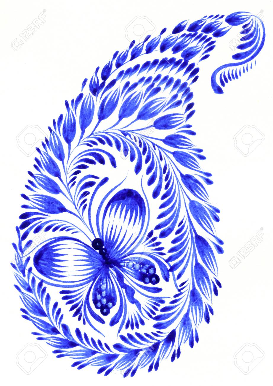 高解像度 ウクライナ民謡風の手描きイラスト の写真素材 画像素材 Image