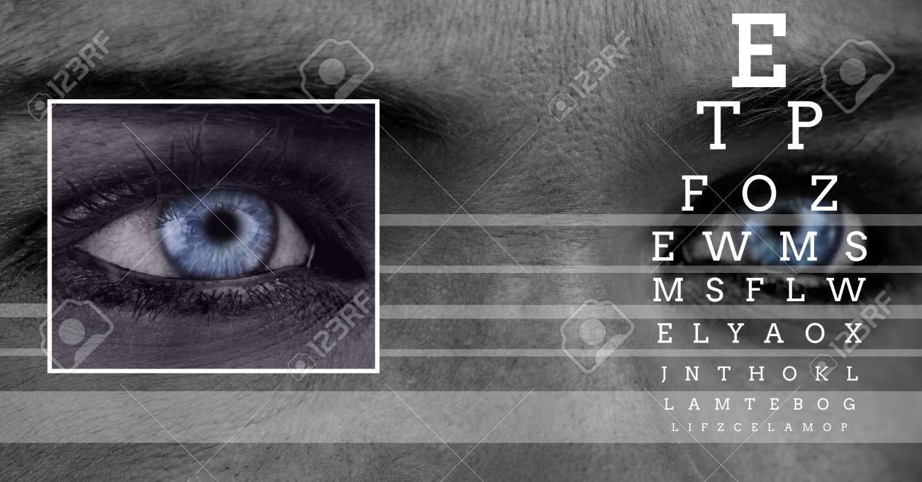 目の焦点のボックスの詳細 線 目テスト インターフェイスのデジタル合成 の写真素材 画像素材 Image