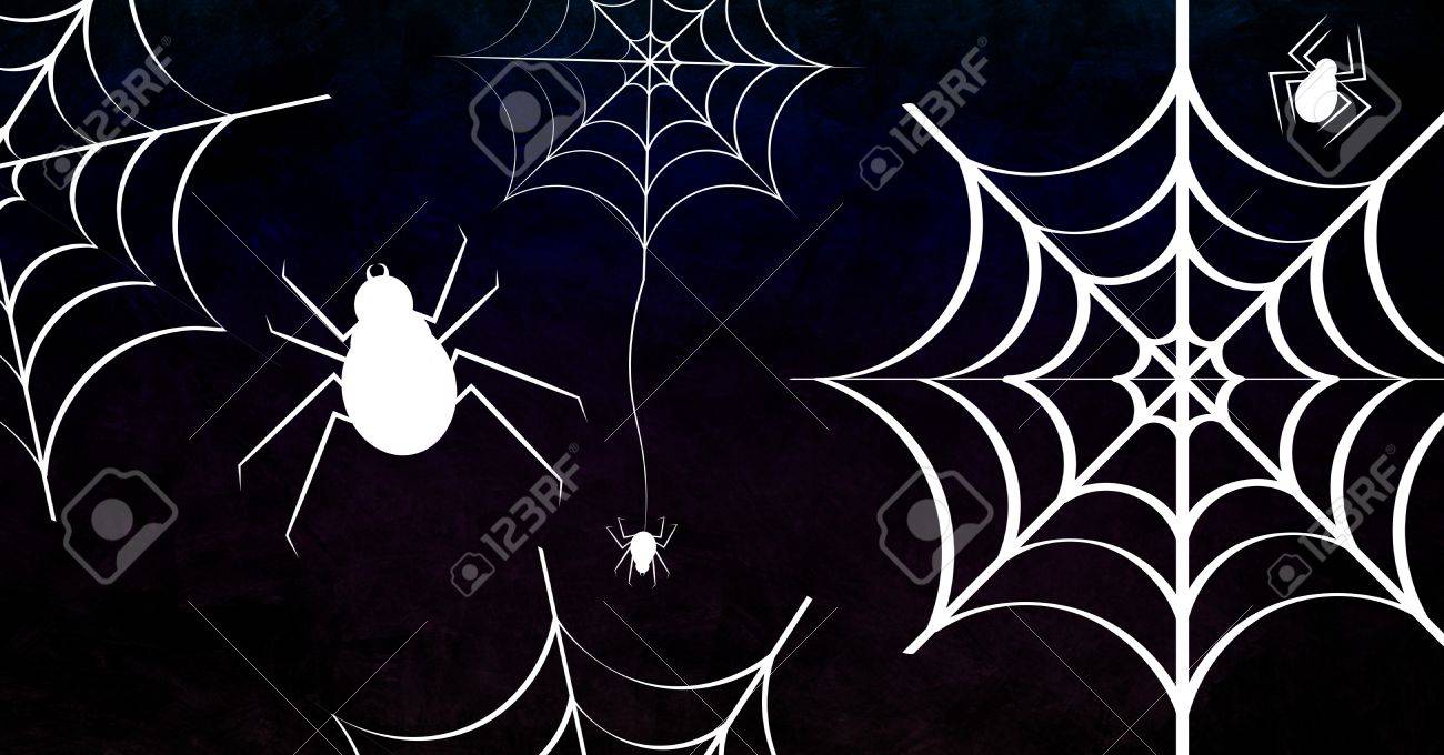 クモとクモの蜘蛛のデジタルコンポジットハロウィンイラスト の写真素材 画像素材 Image