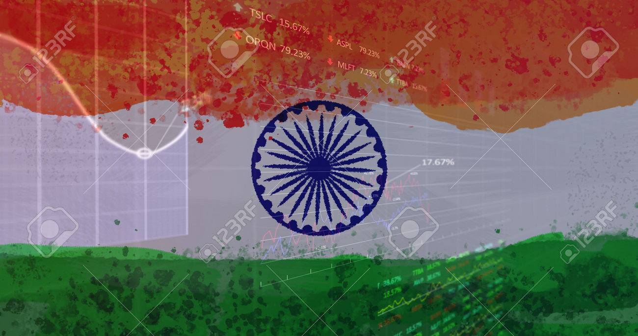 Composition Of Covid Statistics Recording Over Indian Flag. Global  Coronavirus Pandemic Indian Healthcare Crisis Concept Digitally Generated  Image. Stock Photo, Picture and Royalty Free Image. Image 191468442.