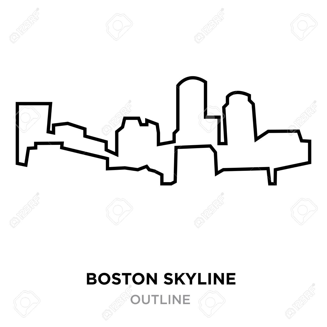 Boston Skyline Outline On White Background Vector Illustration Royalty Free Cliparts Vectors And Stock Illustration Image